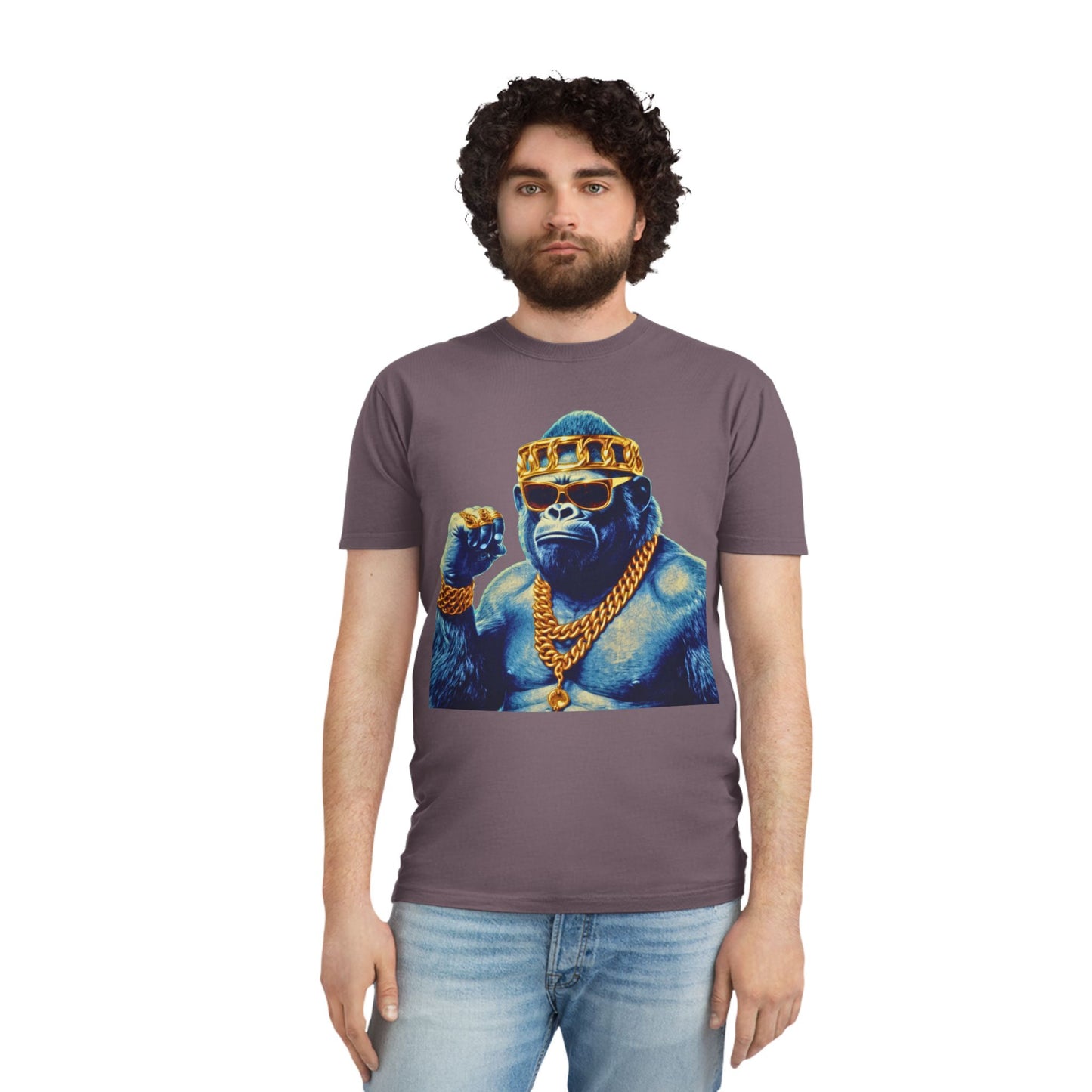 Cool Gorilla Graphic Tee, Casual Faded Shirt, Unisex Streetwear, Gift for Animal Lovers, Trendy Vintage Style