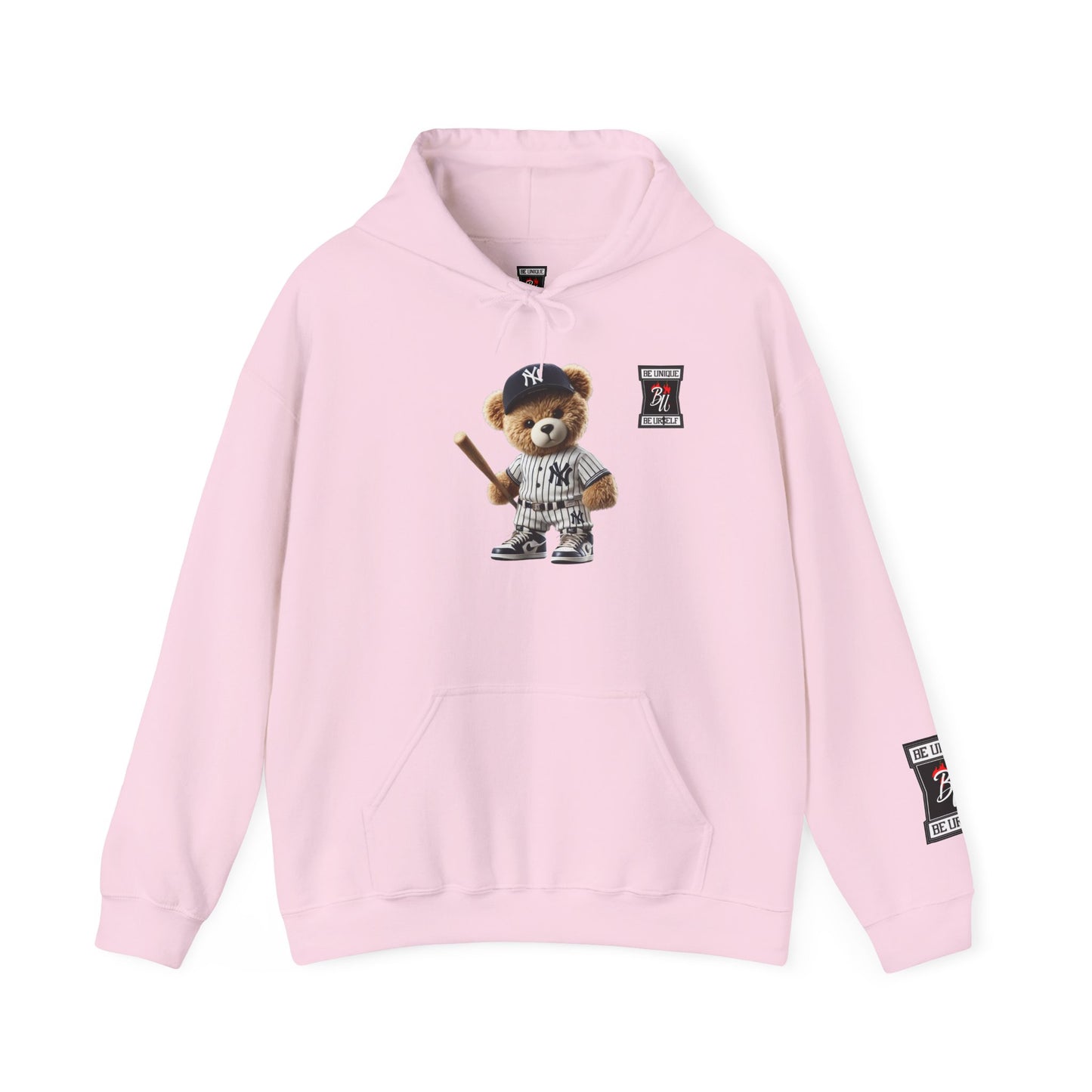 Baseball Teddy Hoodie — Cute Batting Bear Pullover for Fans