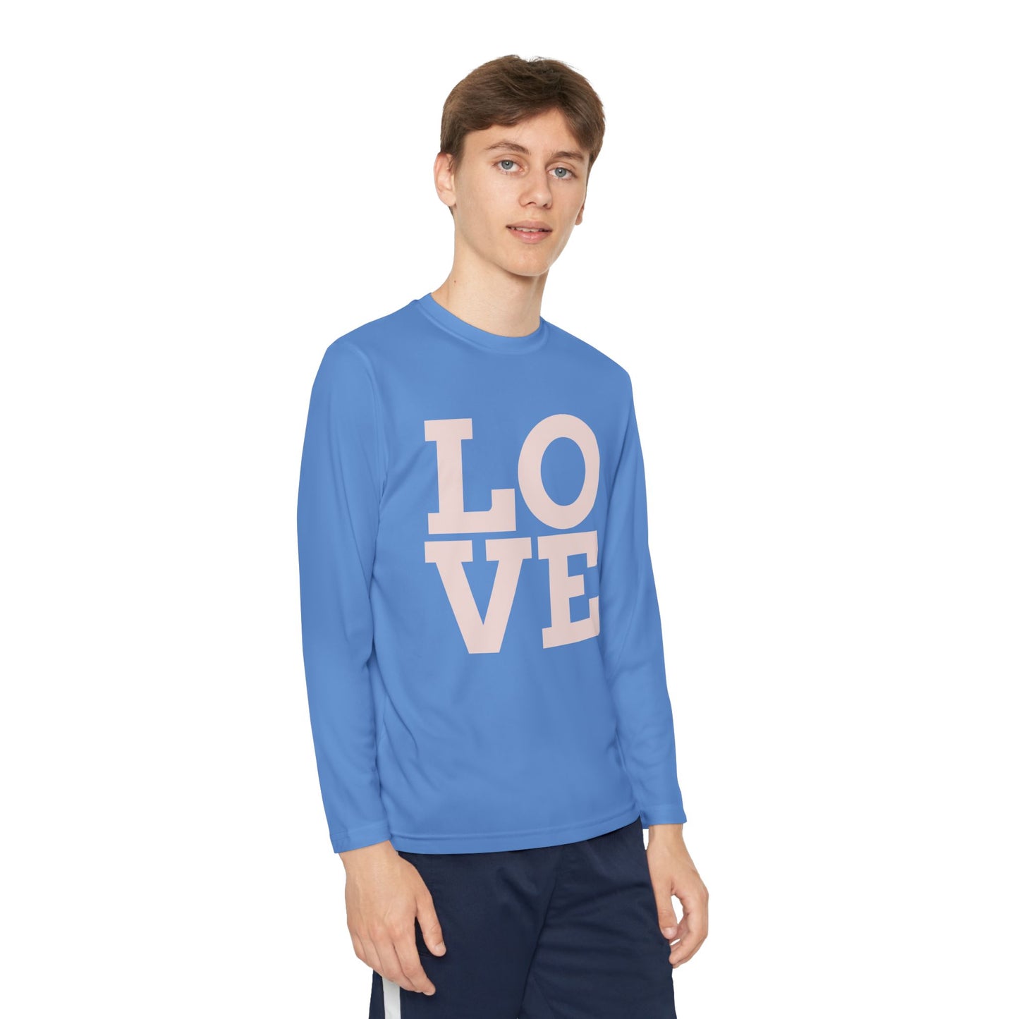 Youth Long Sleeve Love Competitor Tee | Cute Kids Shirt, Gift for Teens, Unique Style Tee, Birthday Present, Be Yourself Wear