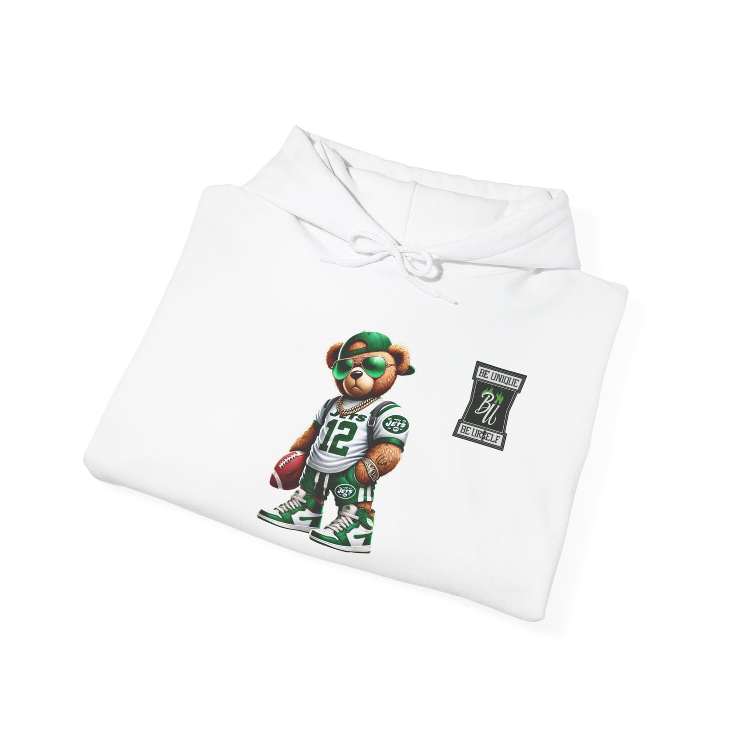 Bear Mascot Football Hoodie — Number 12 Team Spirit Pullover