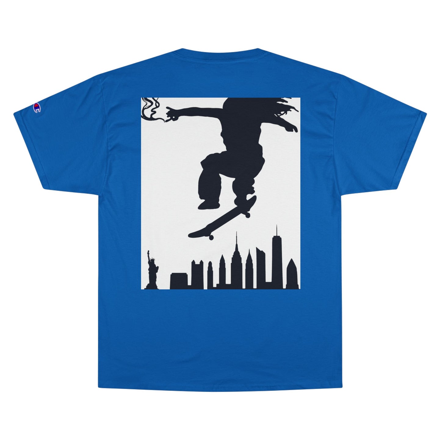 Skateboarder Skyline T-Shirt — Champion Logo Street Skate Tee