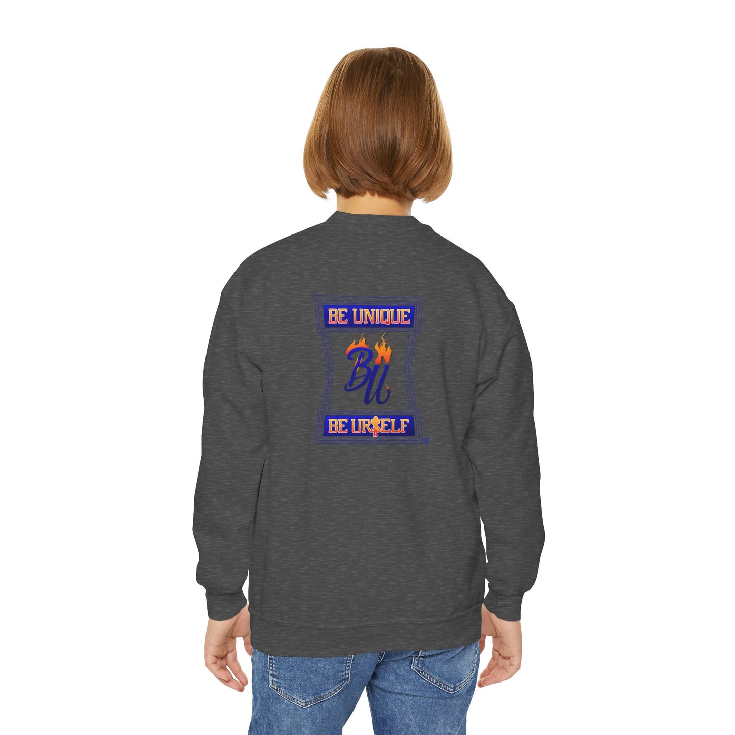 Youth Crewneck Sweatshirt with Playful Dog Design | Perfect for Pet Lovers, Everyday Comfort, Gift Idea, Unique Style, Trendy Apparel