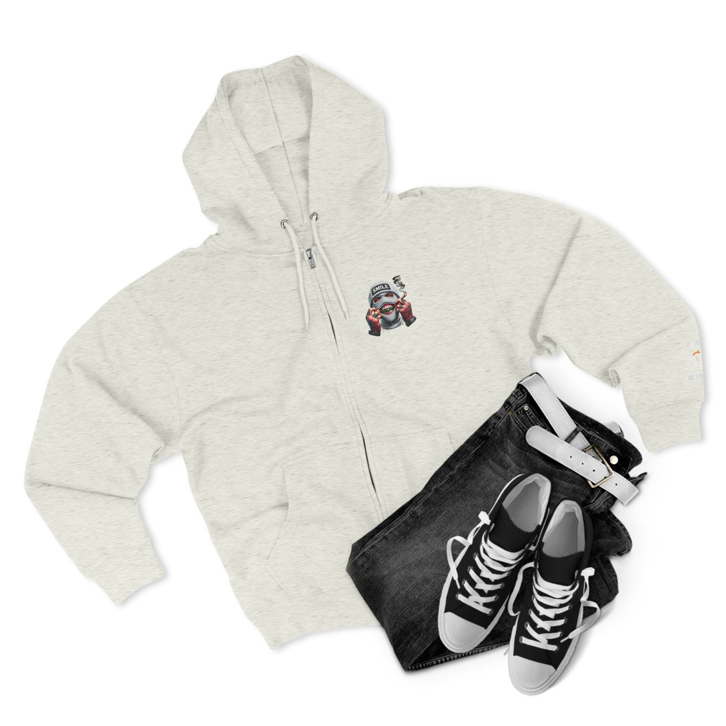Urban Art Zip Hoodie - Smile Design for Trendsetters