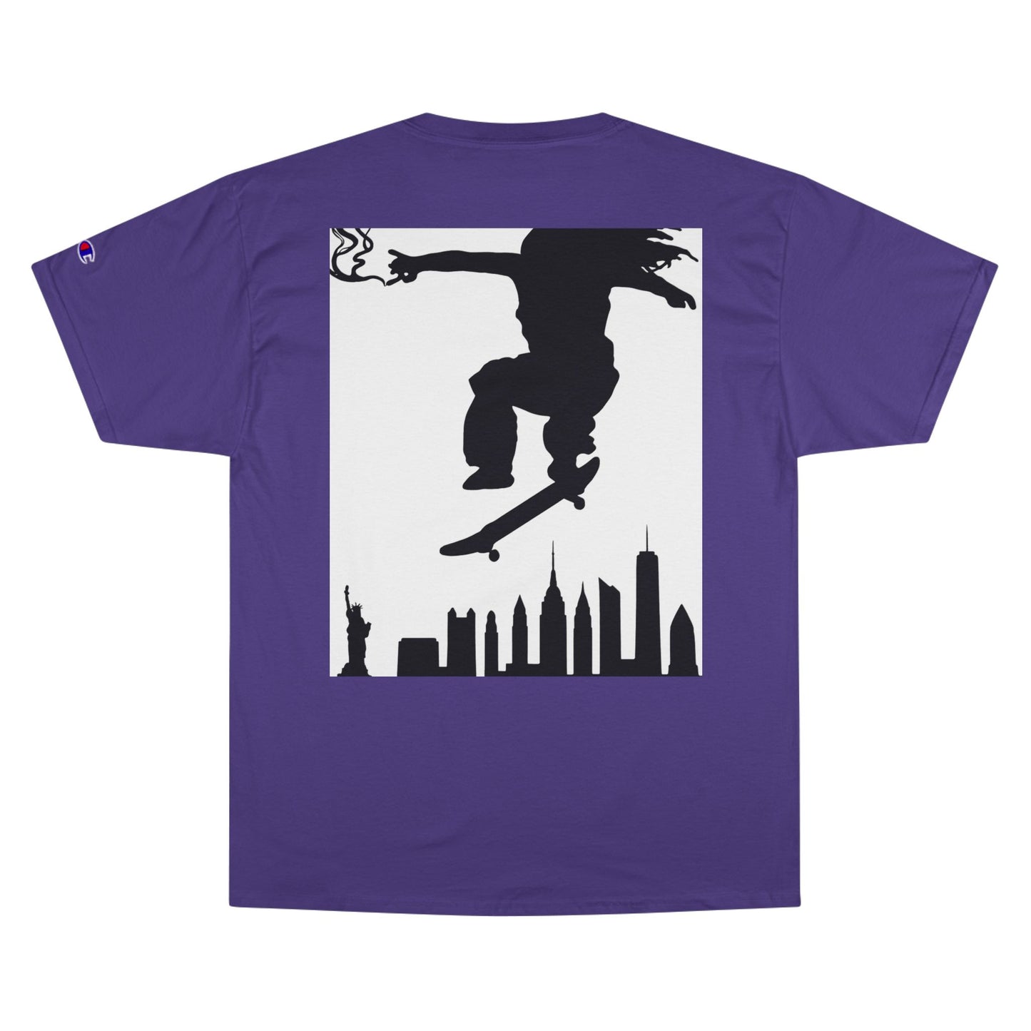 Skateboarder Skyline T-Shirt — Champion Logo Street Skate Tee