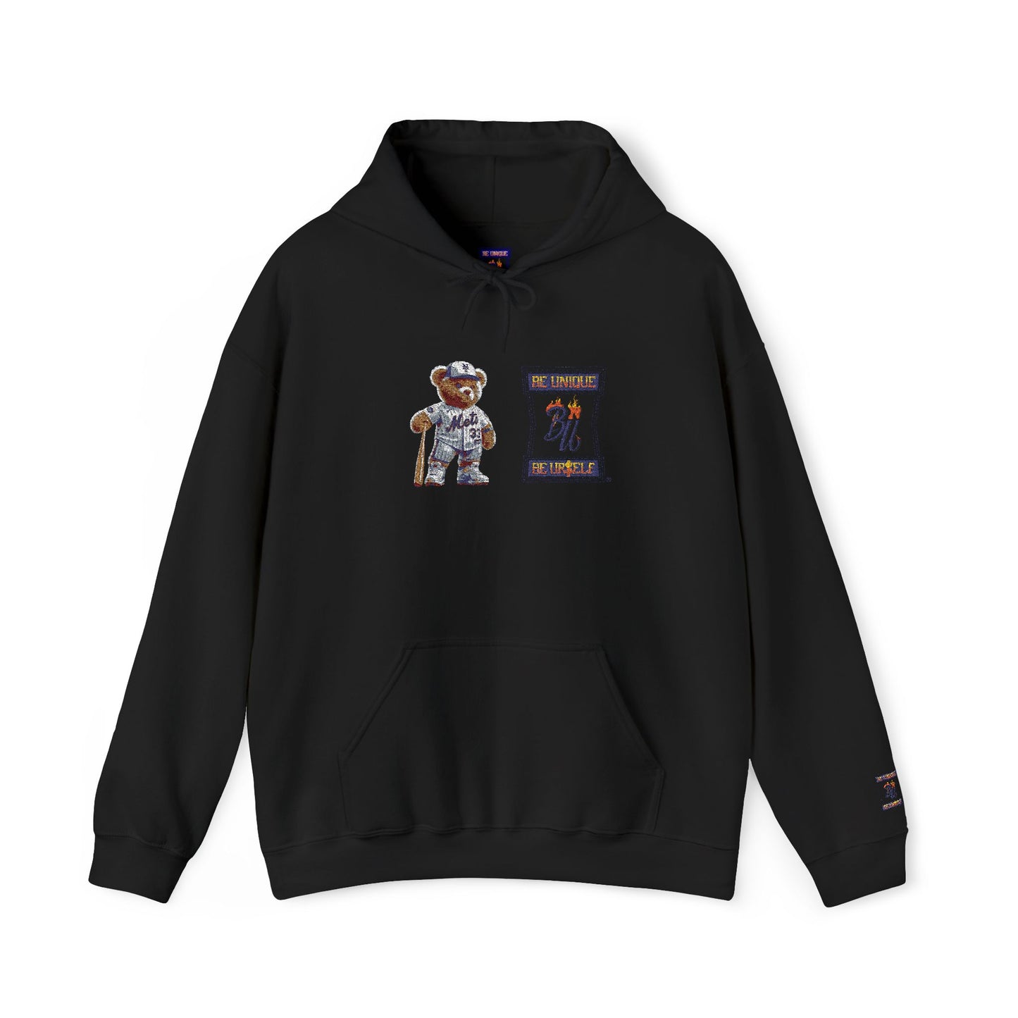 Space Bear Graphic Hoodie — Retro Astronaut Teddy Patch Sweatshirt