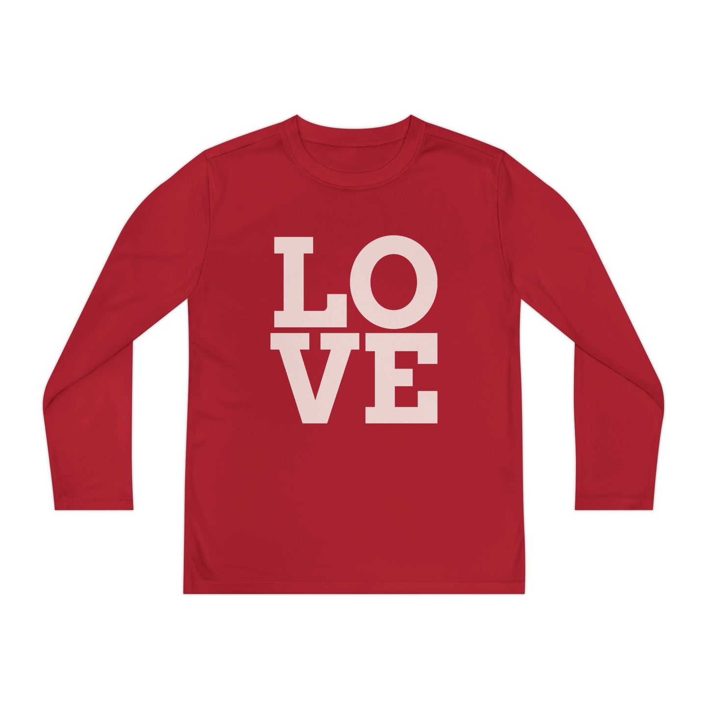 Youth Long Sleeve Love Competitor Tee | Cute Kids Shirt, Gift for Teens, Unique Style Tee, Birthday Present, Be Yourself Wear