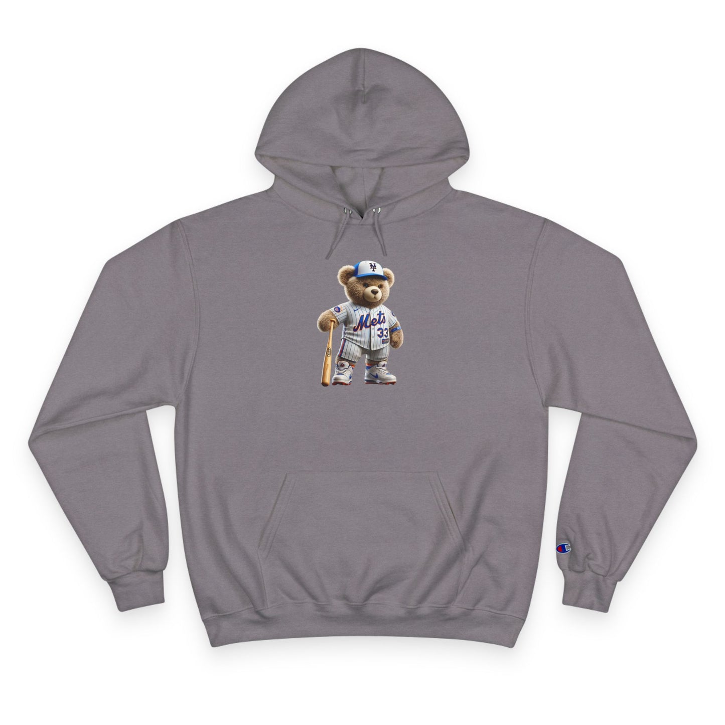 Cute Sports Bear Hoodie, Cozy Sweatshirt, Gift for Sports Fans, Casual Wear, Unisex Champion Hoodie, Birthday Present, Animal Lover Apparel