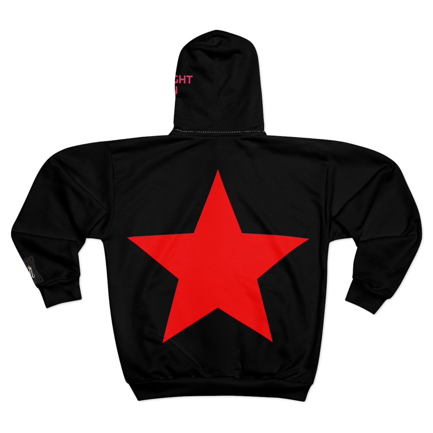Midnight Run Unisex Zip Hoodie, AOP Black Hoodie, Streetwear Fashion, Cozy Casual Wear, Gift for Him or Her, Urban Outfit