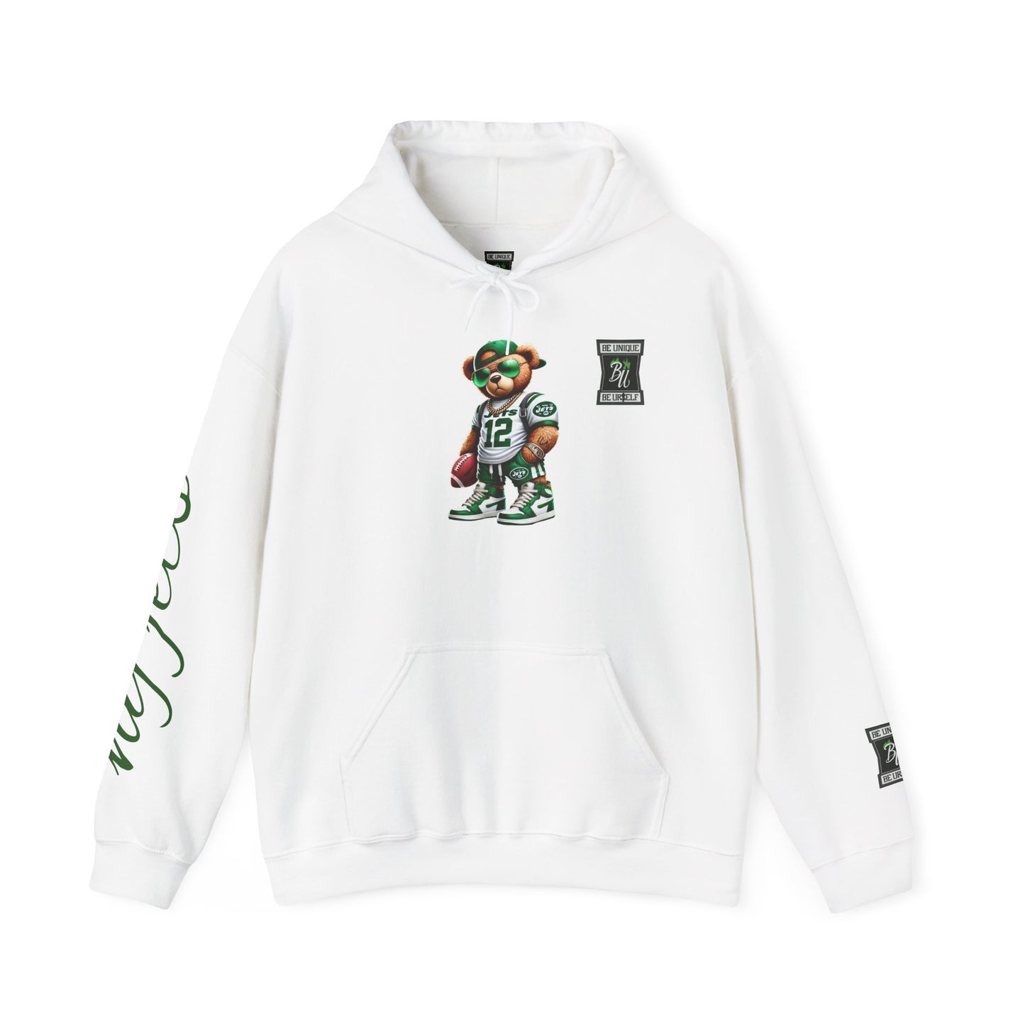 Bear Mascot Football Hoodie — Number 12 Team Spirit Pullover