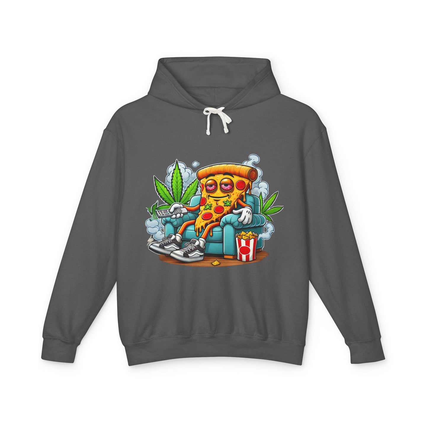 Chill Pizza Vibes Hoodie, Unisex Hooded Sweatshirt, Relaxed Pizza Lover Gift, Stoner Apparel, Weekend Comfort Wear