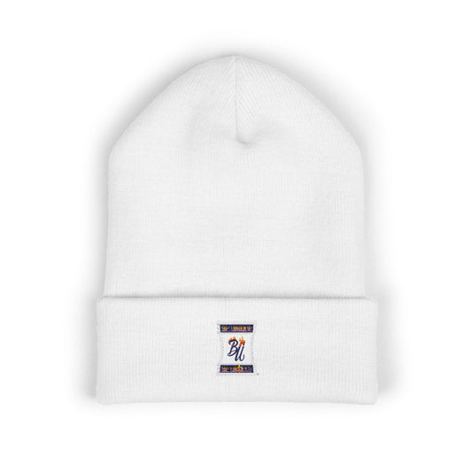 Classic Cuffed Beanie with Bold Embroidery, Cozy Winter Hat, Stylish Knit Cap, Perfect Gift for Her, Unisex Beanie