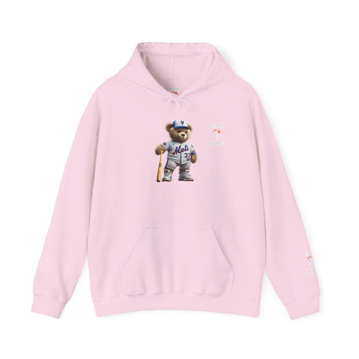 Baseball Teddy Hoodie — Cute Mets Bear Sweatshirt, Fan Gift