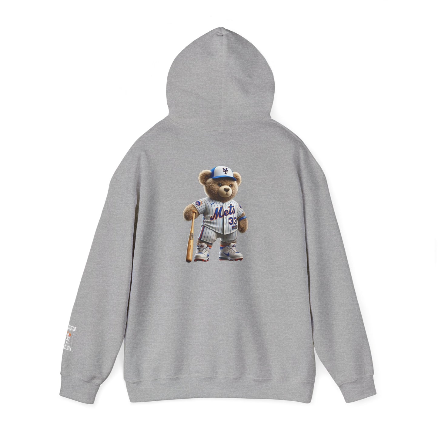 Baseball Teddy Hoodie — Cute Mets Bear Sweatshirt, Fan Gift