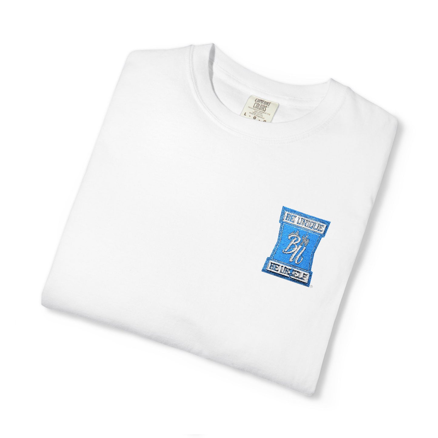 Blue Floral Bear Graphic T-Shirt — Chest & Sleeve Print