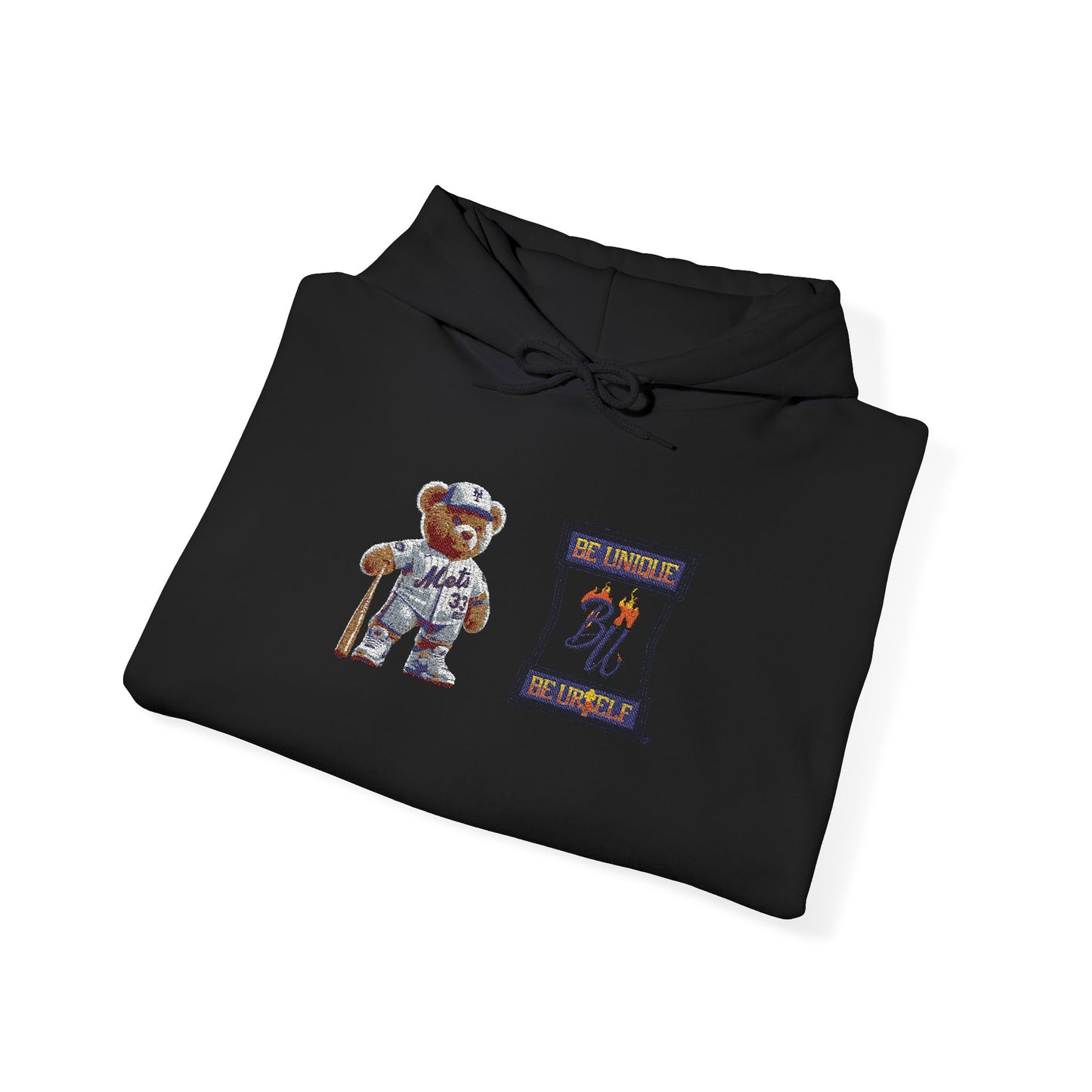 Space Bear Graphic Hoodie — Retro Astronaut Teddy Patch Sweatshirt