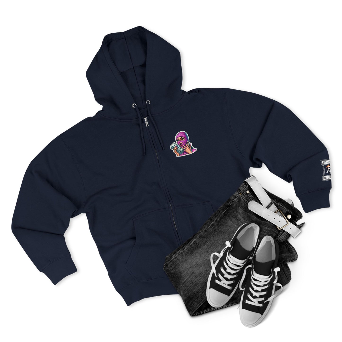 Vibrant Graphic Unisex Zip Hoodie - Street Style Statement