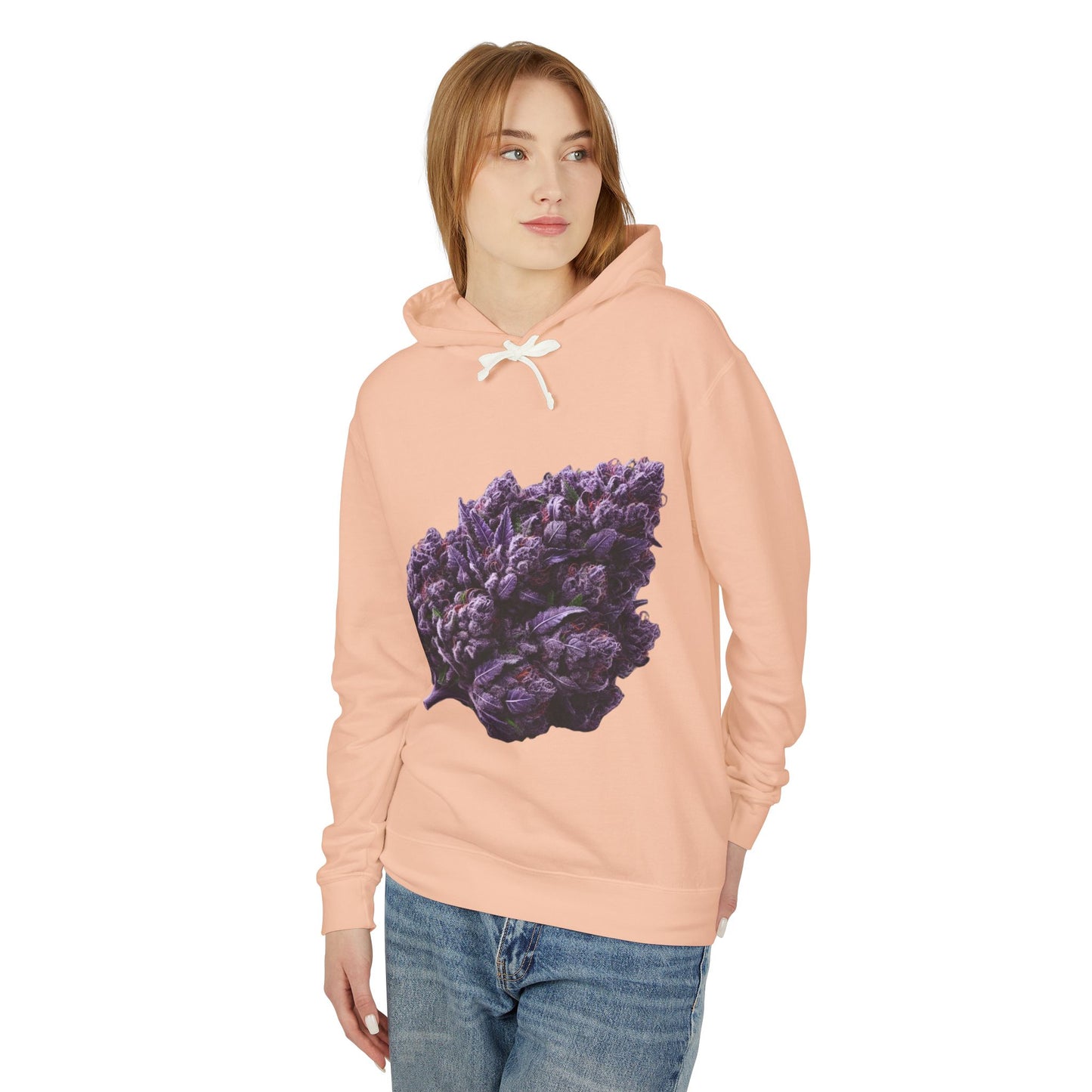 Botanical Purple Flower Hoodie, Unisex Lightweight Sweatshirt, Cozy Casual Wear, Nature Lover Gift, Spring Fashion, Eco-Friendly Apparel