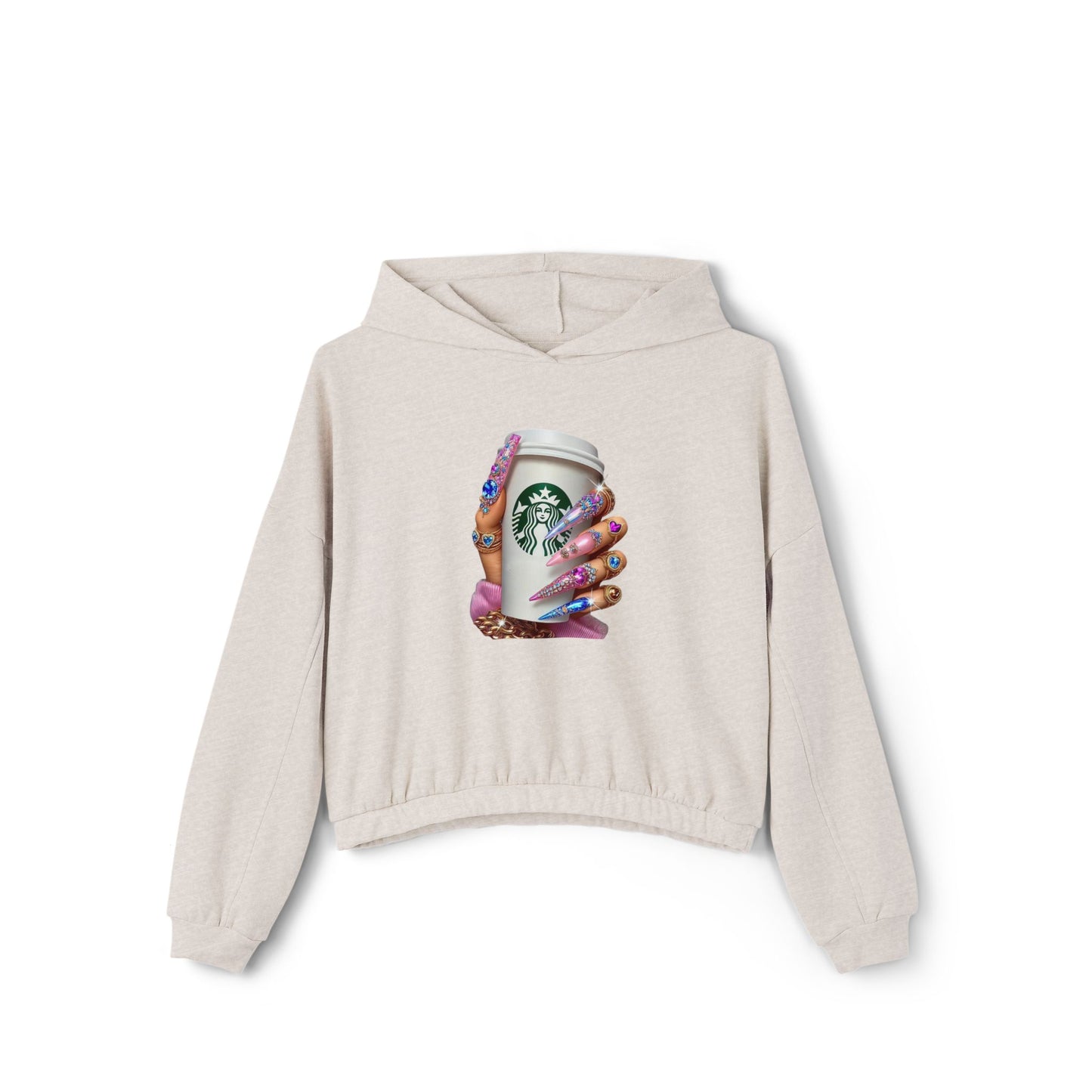 Stylish Women's Cinched Bottom Hoodie, Trendy Casual Wear, Perfect for Coffee Lovers, Unique Gift for Her, Fall Fashion Essential, [...]
