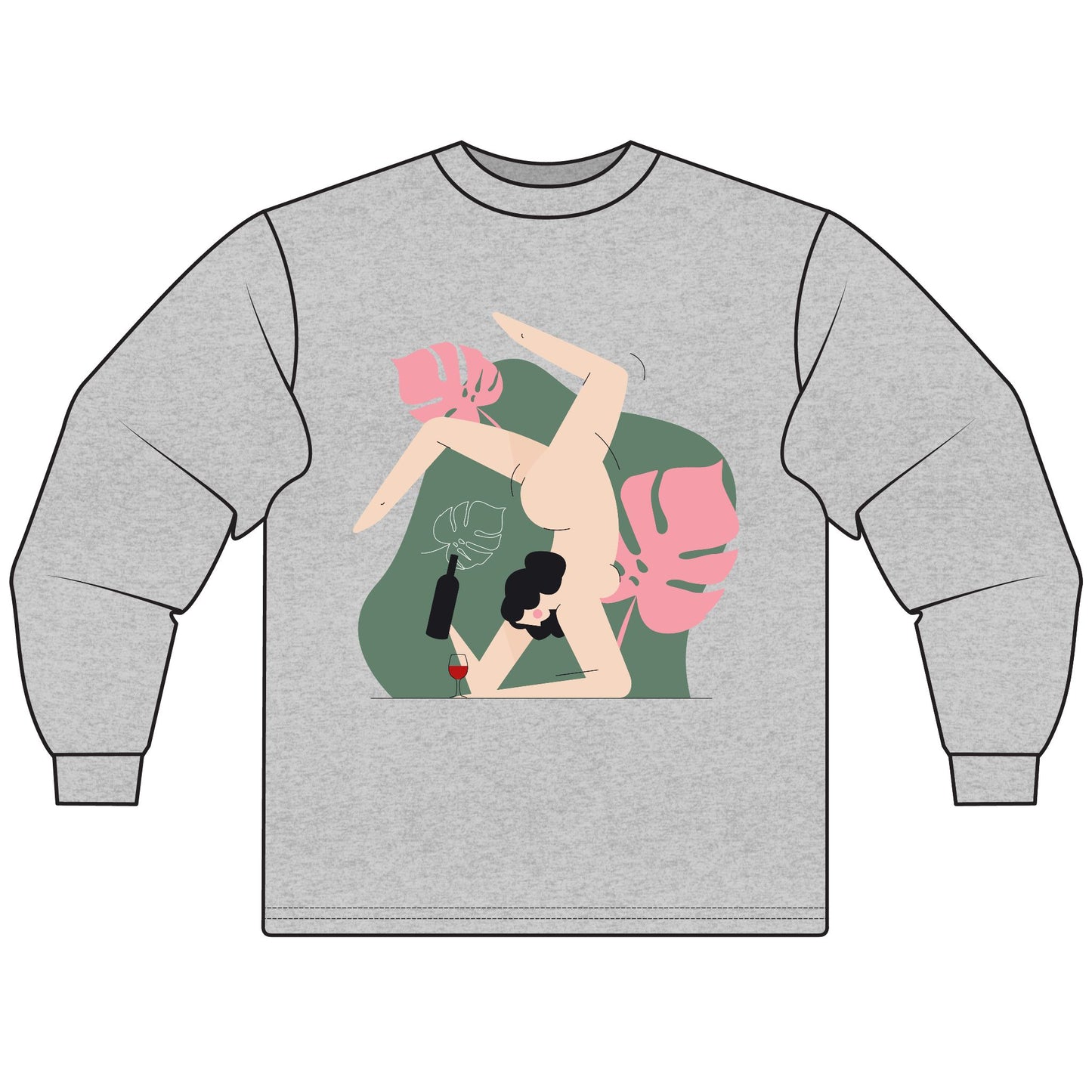 Artistic Long Sleeve T-Shirt, Unique Graphic Tee, Comfortable Streetwear, Gift for Friends, Casual Wear