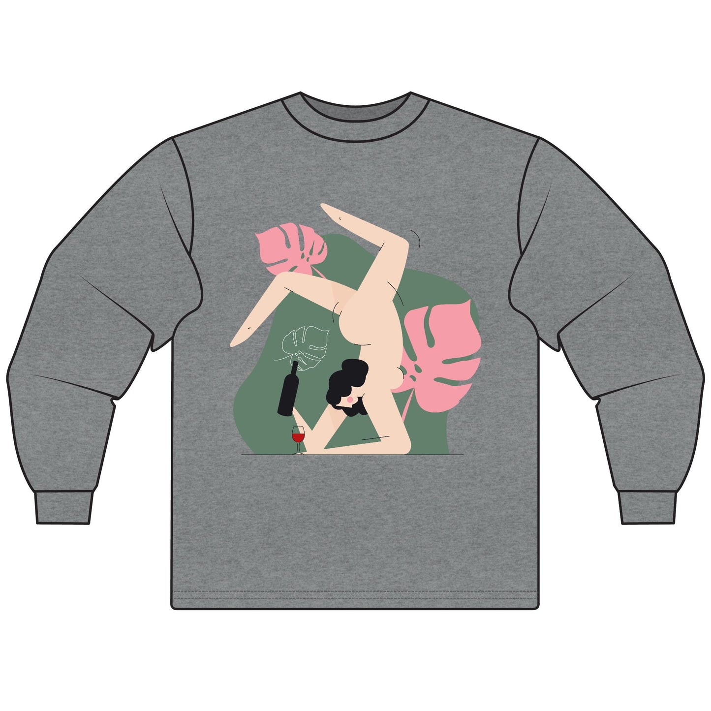 Artistic Long Sleeve T-Shirt, Unique Graphic Tee, Comfortable Streetwear, Gift for Friends, Casual Wear
