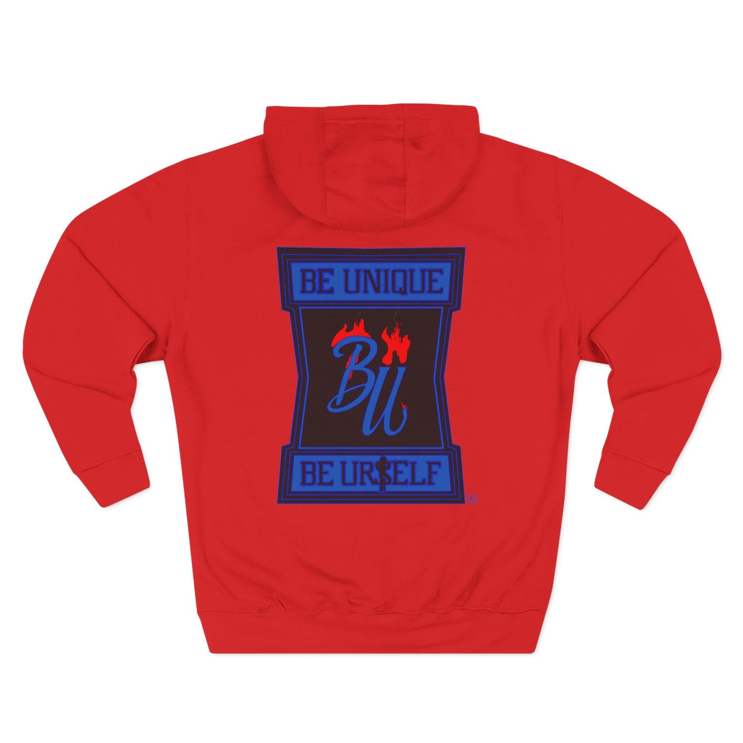 Be Unique Be Urself Hoodie — Cute Bear Soldier Graphic Fleece Pullover