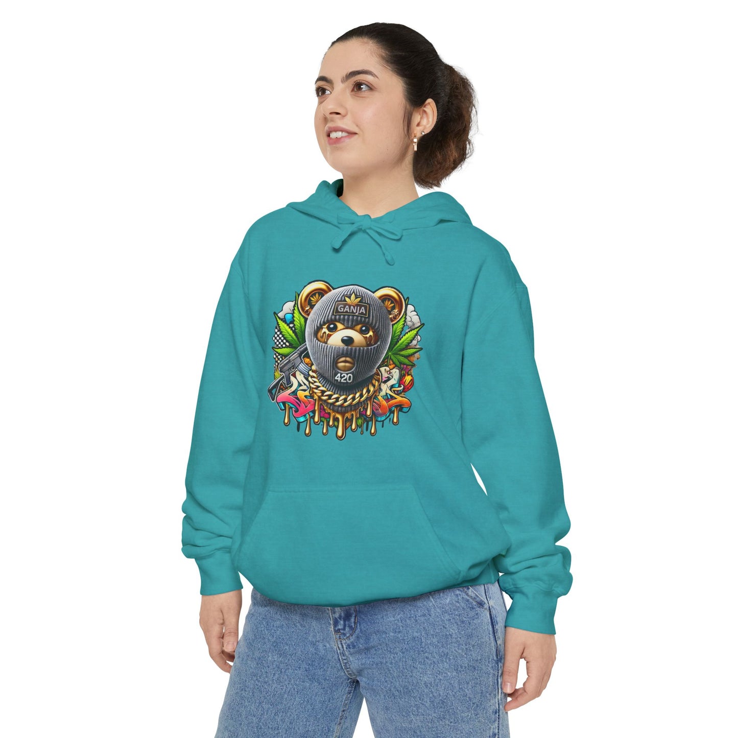 Artistic Bear Hoodie, Unisex Pullover, Unique Graphic Sweatshirt, Cozy Gift for Nature Lovers, Trendy Streetwear