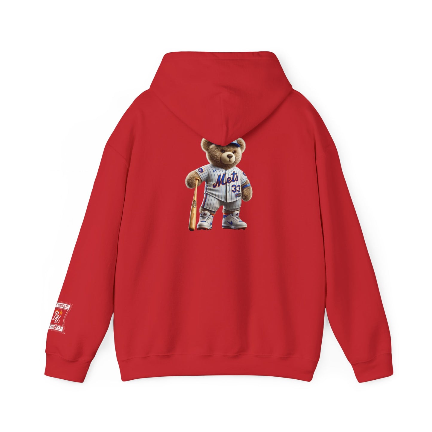 Baseball Teddy Hoodie — Cute Mets Bear Sweatshirt, Fan Gift