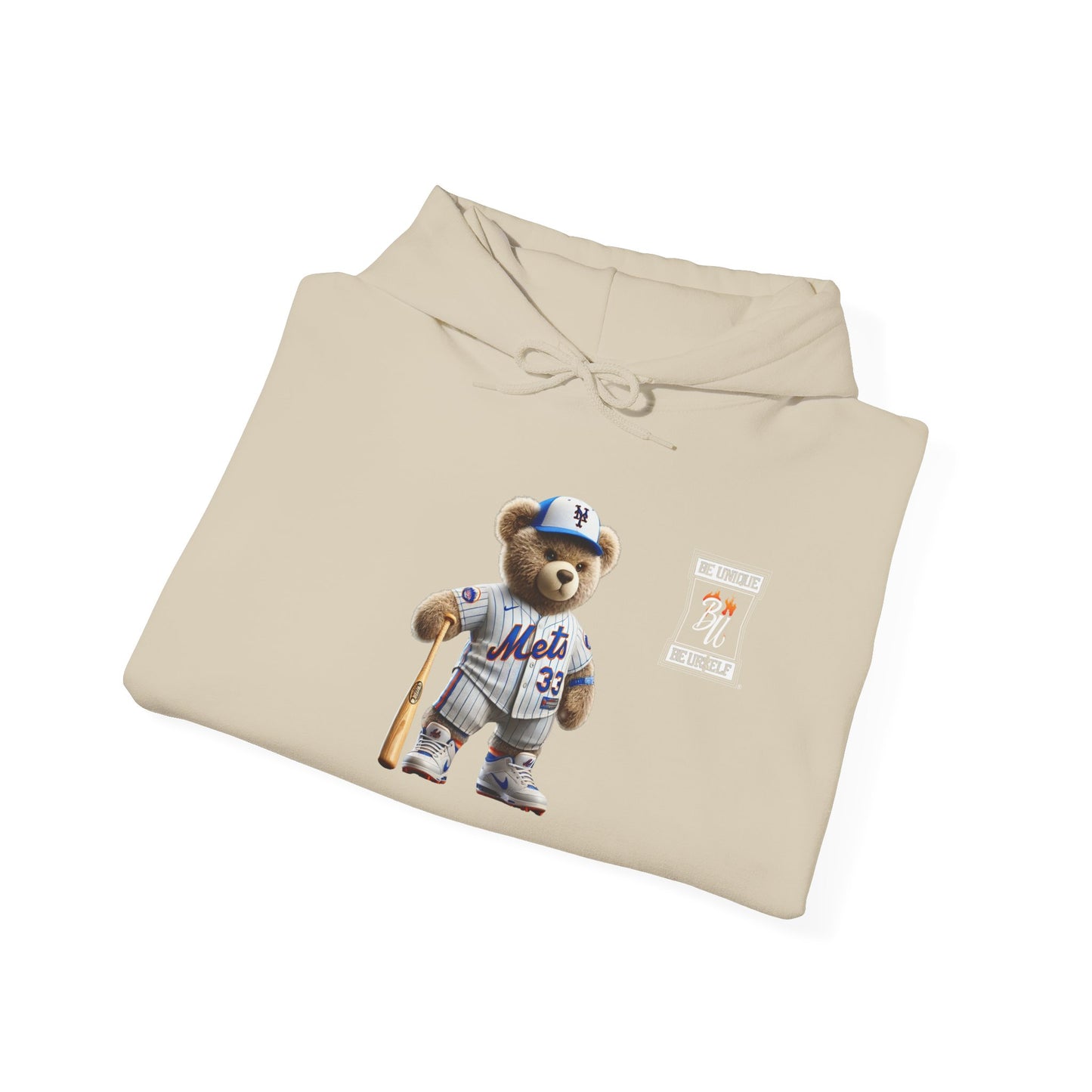 Baseball Teddy Hoodie — Cute Mets Bear Sweatshirt, Fan Gift