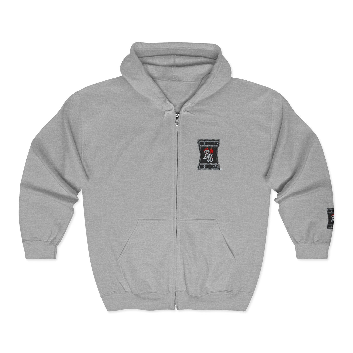 Full-Zip Hoodie — 'Be Kind' Retro Patch Design