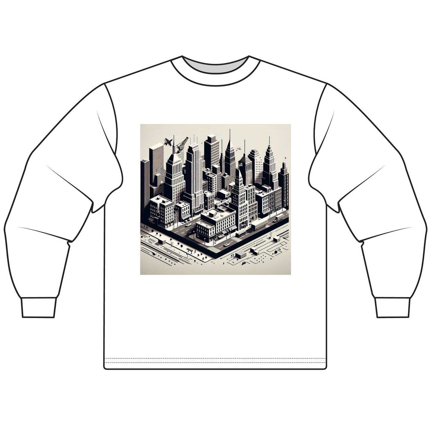 Urban Grit Unisex Long Sleeve T-Shirt, Graphic Tee for City Lovers, Unique Apparel, Gift for Him/Her, Stylish Streetwear