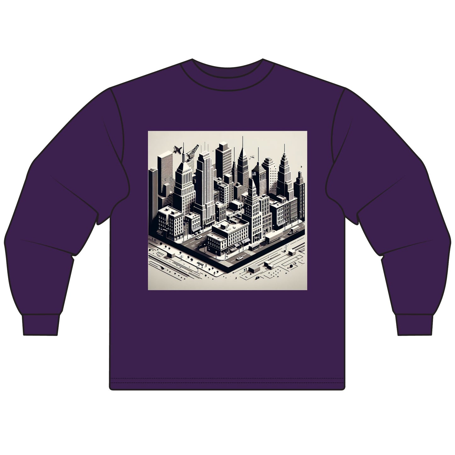 Urban Grit Unisex Long Sleeve T-Shirt, Graphic Tee for City Lovers, Unique Apparel, Gift for Him/Her, Stylish Streetwear