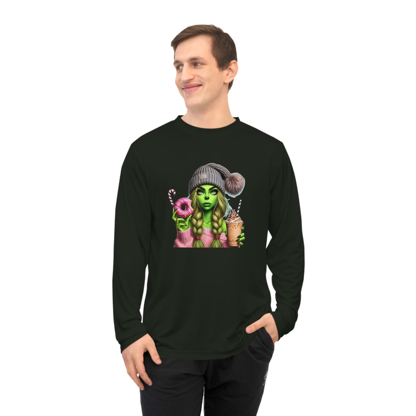 Unisex Performance Long Sleeve Shirt with Fun Green Illustration, Cute Gift for Friends, Ideal for Parties, Festivals, Everyday Wear, [...]