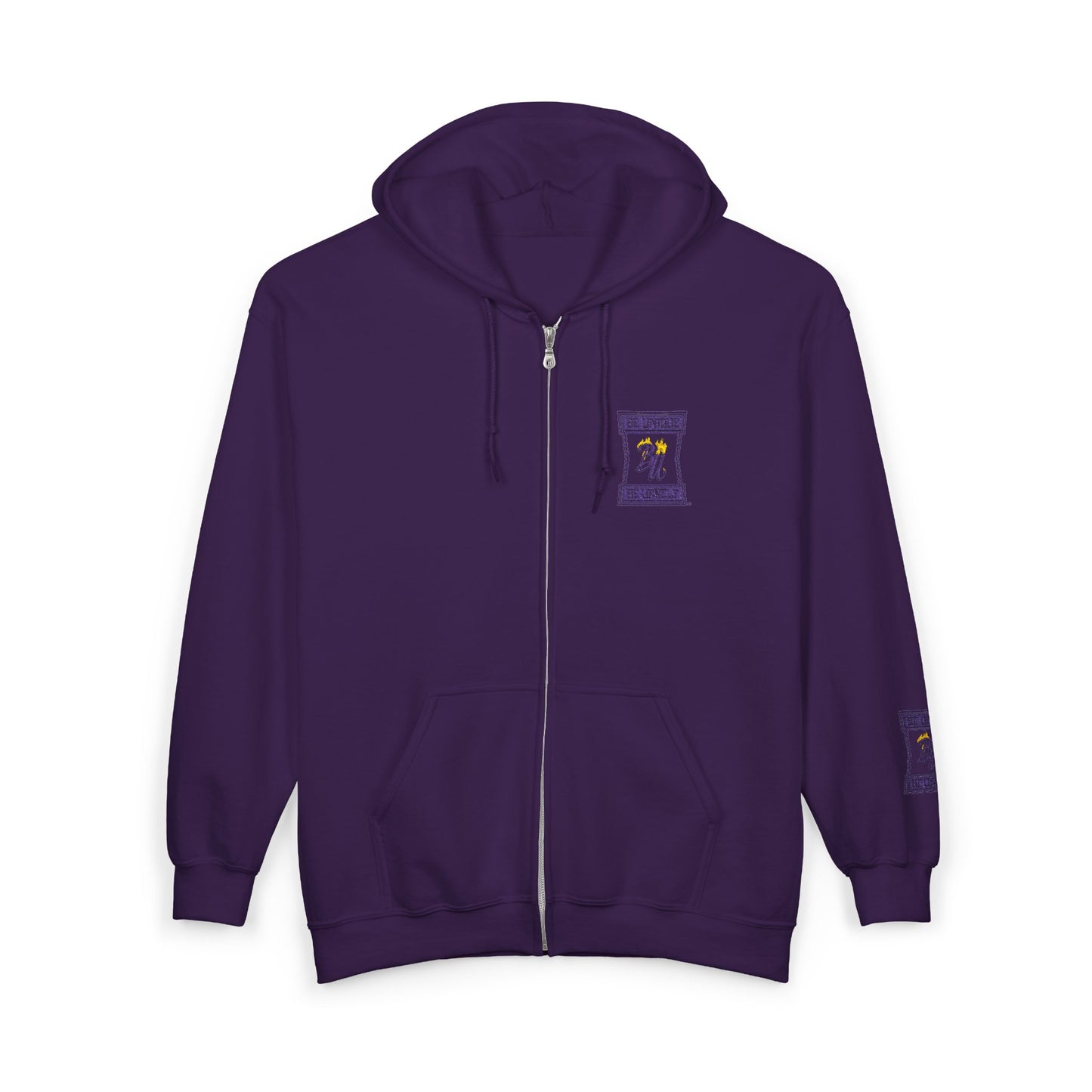 Tarot Cat Zip Hoodie — "The High Priestess" Minimal Chest & Sleeve Design