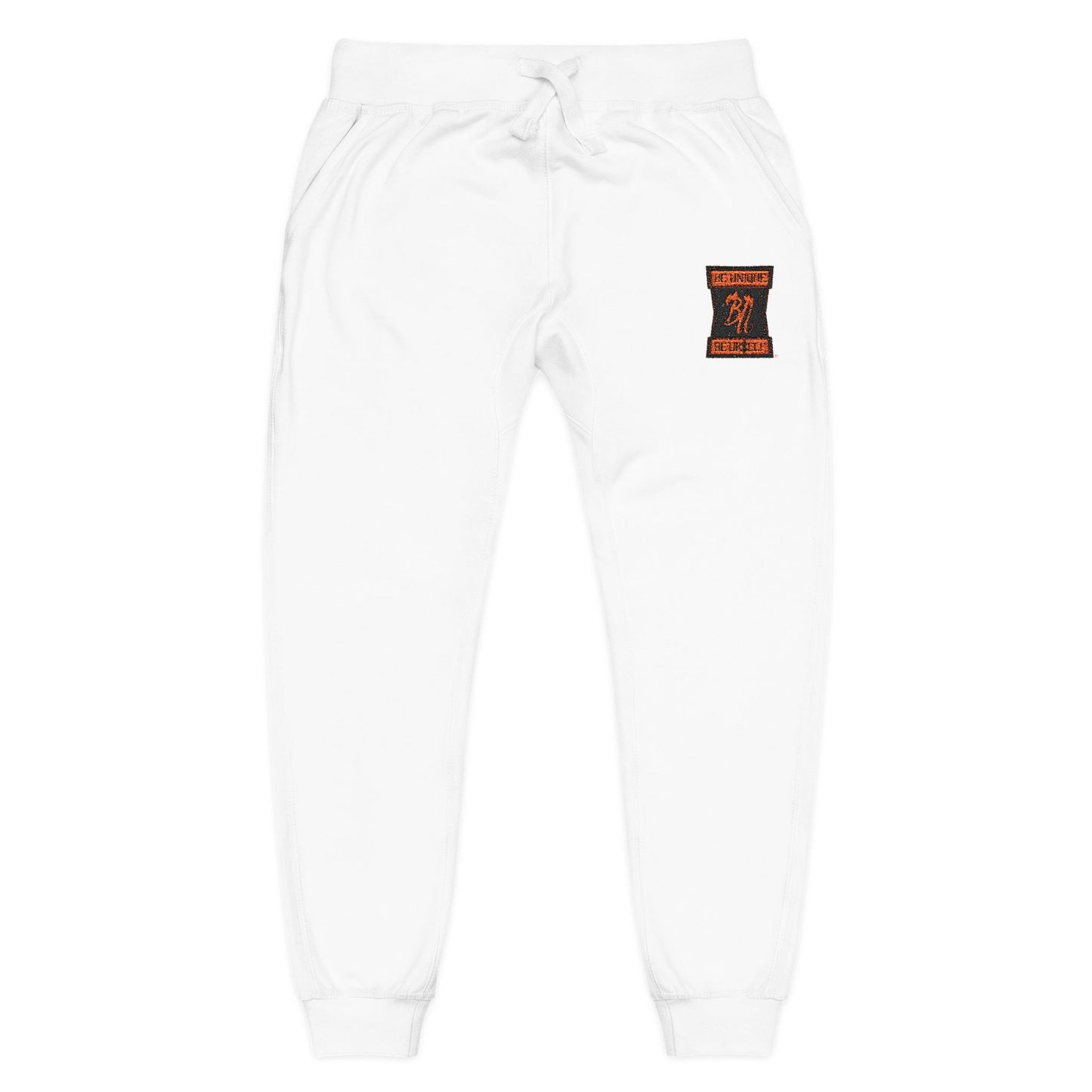 Embroidered Coral Joggers — Floral 'Love' Fleece Sweatpants