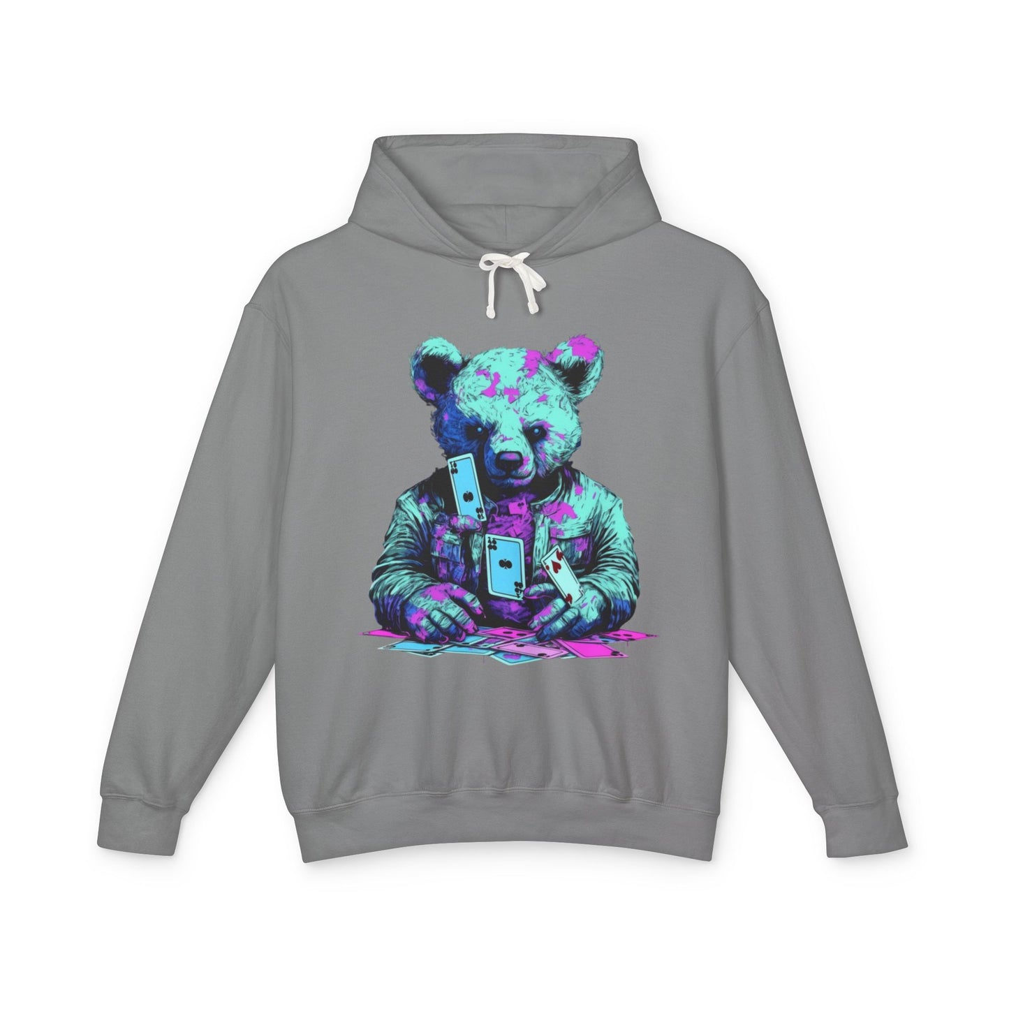 Colorful Bear Graphic Hoodie for Trendy Casual Wear
