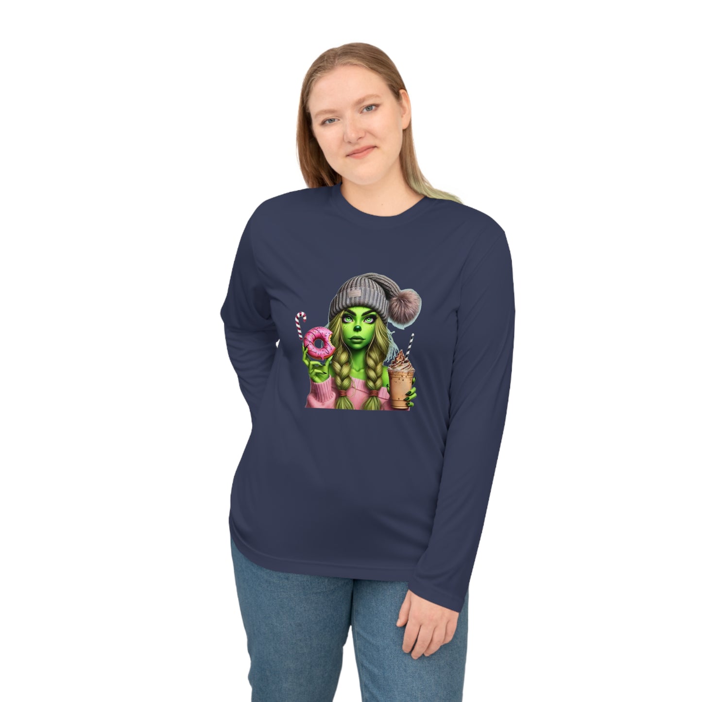 Unisex Performance Long Sleeve Shirt with Fun Green Illustration, Cute Gift for Friends, Ideal for Parties, Festivals, Everyday Wear, [...]