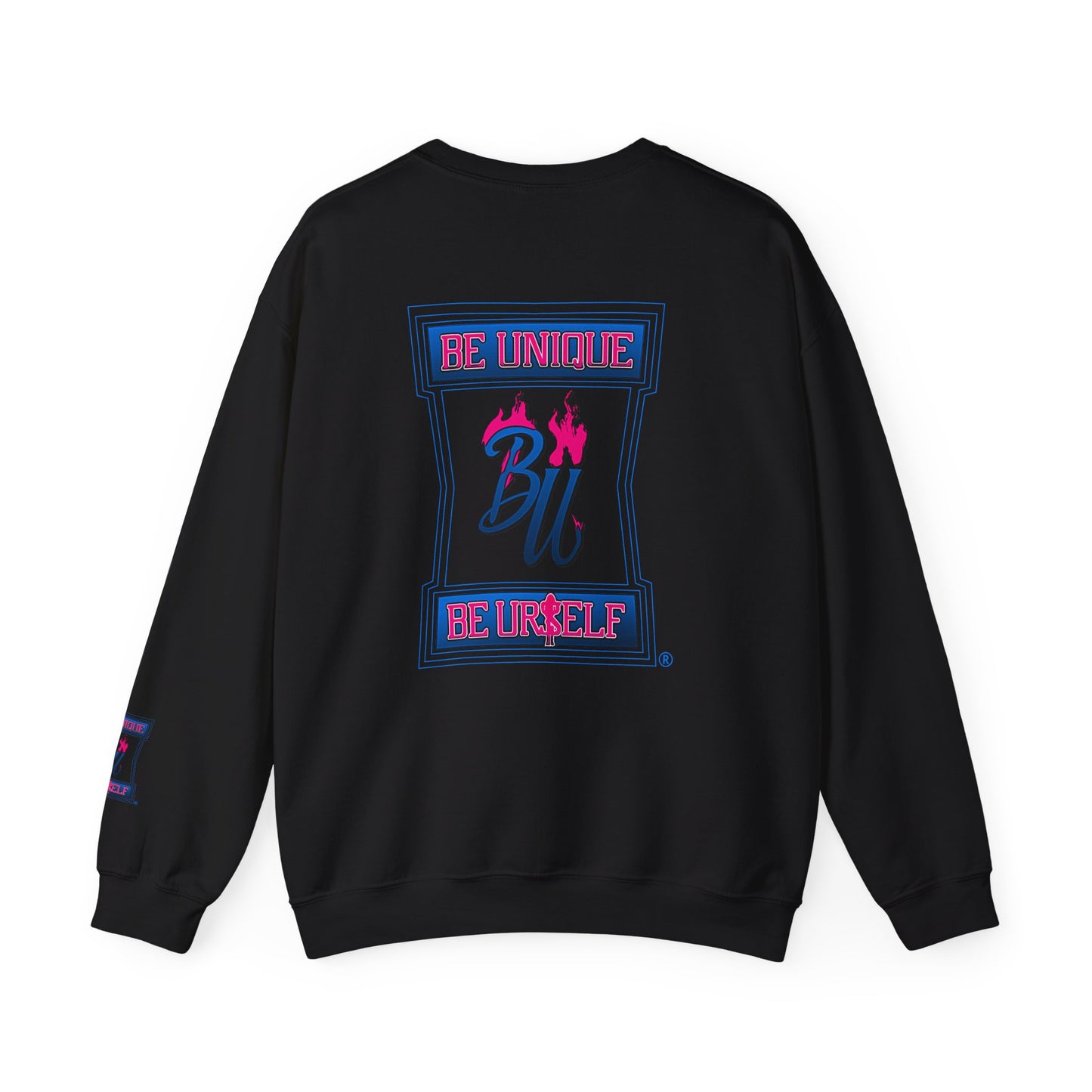 Skull Graffiti Crewneck Sweatshirt — "Be Unique Be Urself" Streetwear