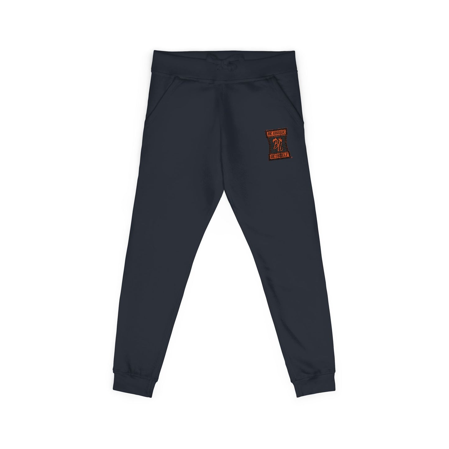 Embroidered Coral Joggers — Floral 'Love' Fleece Sweatpants