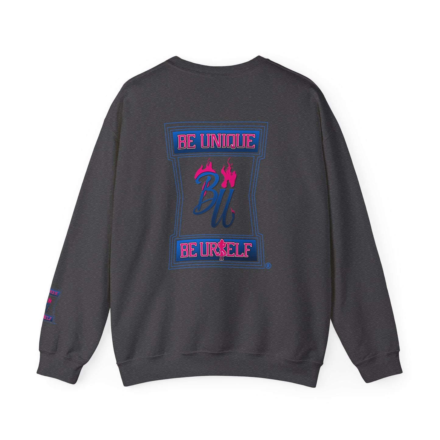 Skull Graffiti Crewneck Sweatshirt — "Be Unique Be Urself" Streetwear