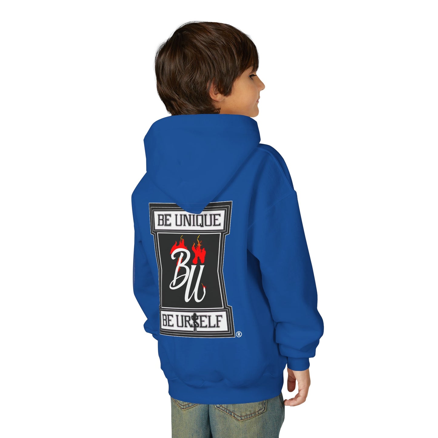 Youth Hoodie — Be Unique Be Urself Graphic Hoodie with Octopus Skull Design