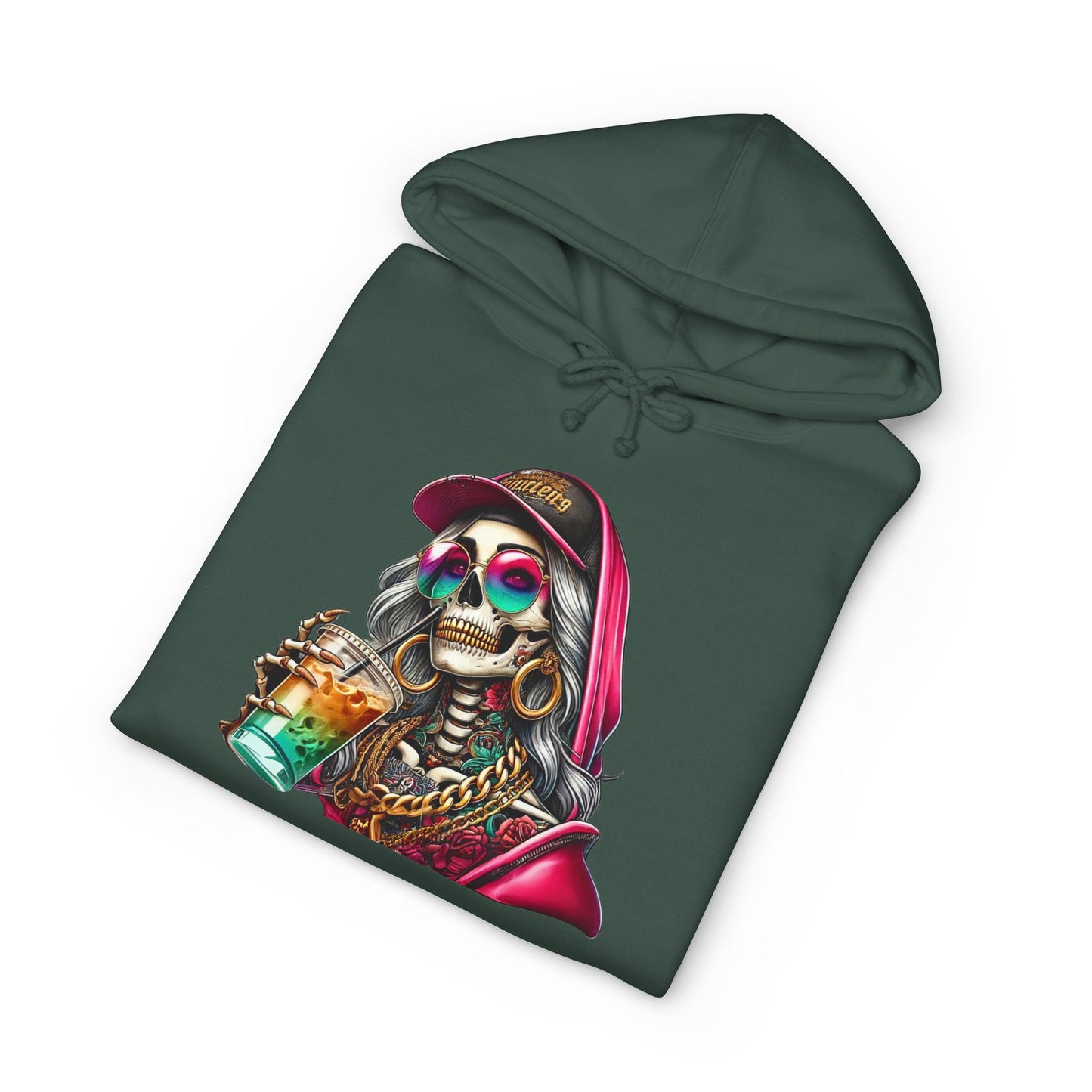 Chic Skull Hoodie - Unisex Heavyweight Sweatshirt, Graphic Hoodie, Trendy Apparel, Unique Gift, Halloween, Everyday Wear