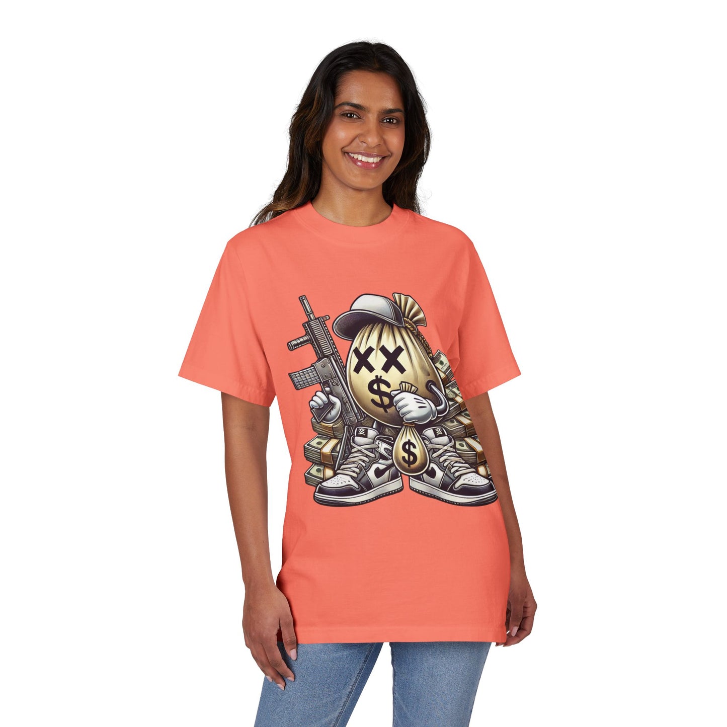 Streetwear Graphic Tee with Money Design, Unisex Casual Shirt, Perfect Gift for Gift for Hustlers, Stylish Relaxed Fit, Trendy Apparel