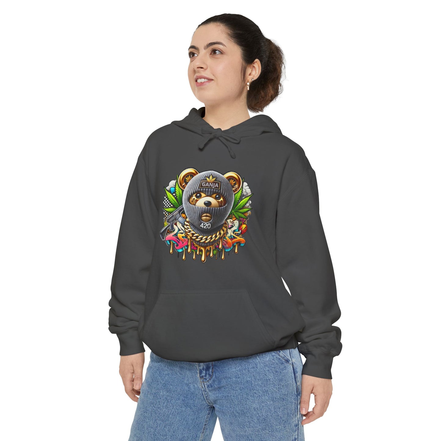 Artistic Bear Hoodie, Unisex Pullover, Unique Graphic Sweatshirt, Cozy Gift for Nature Lovers, Trendy Streetwear