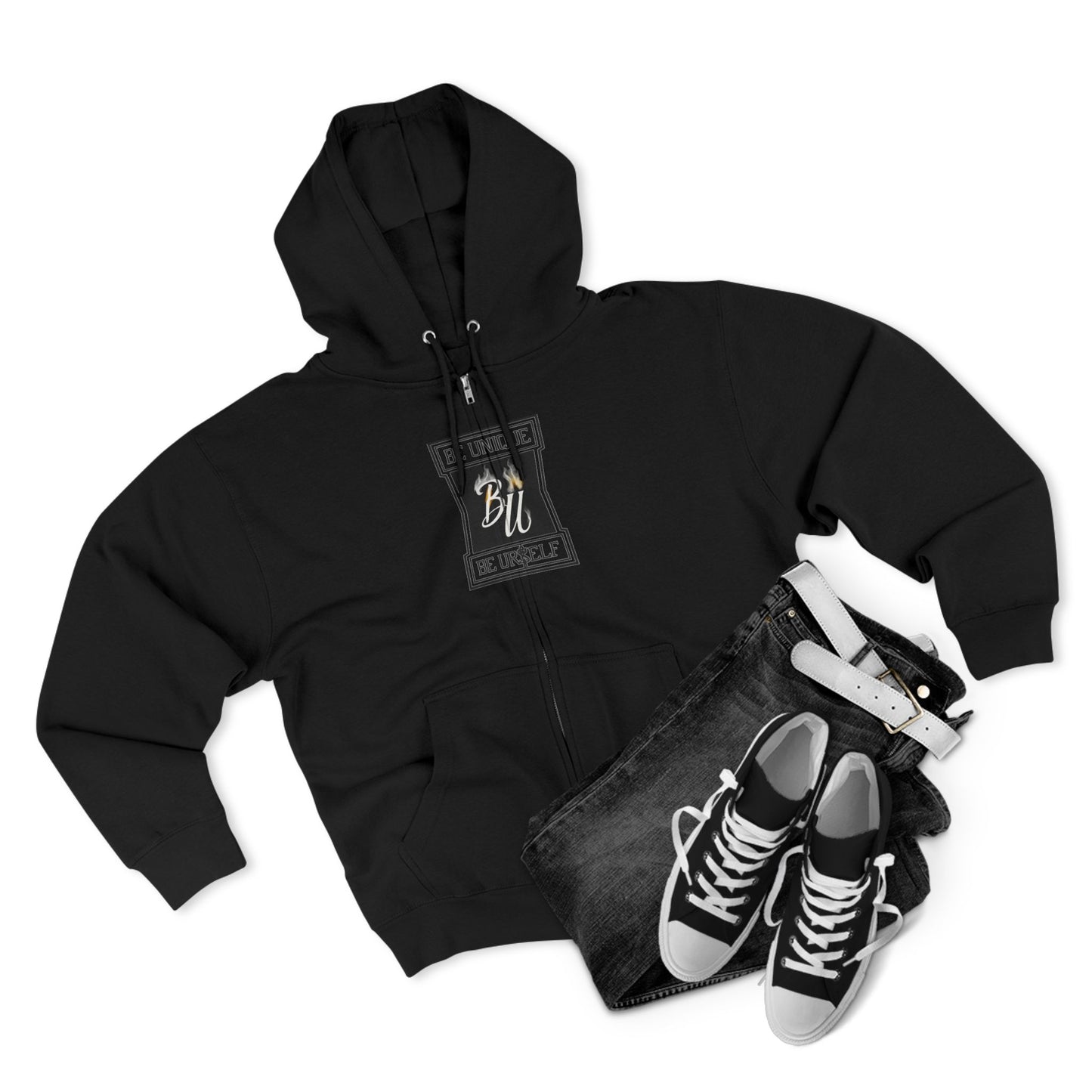 Inspirational Unisex Zip Hoodie - ‘Be Bold, Be Yourself’ - Trendy Graphic Hoodie, Cozy Casual Wear, Unique Gift for Her, Fashion Statement
