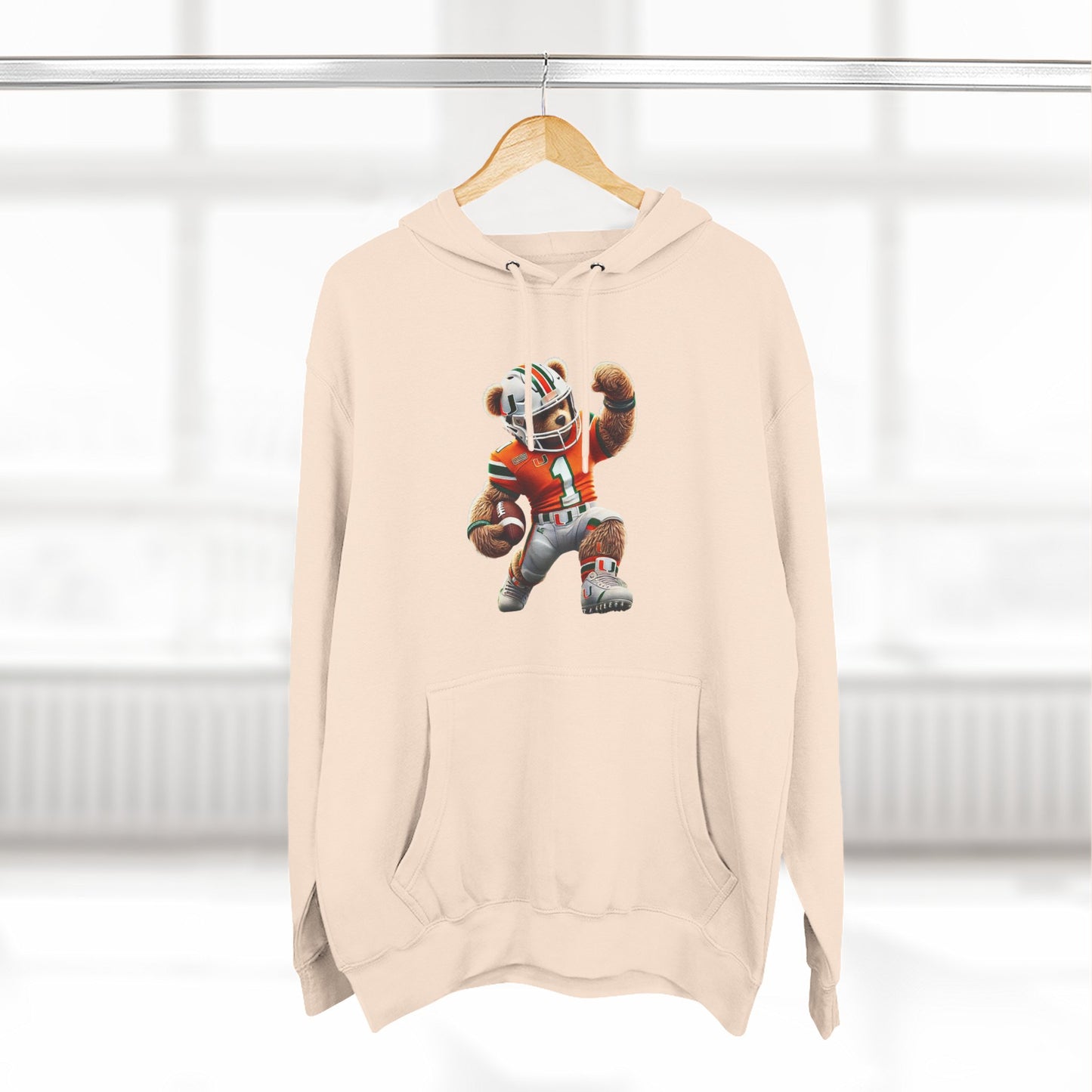 Sporty Three-Panel Fleece Hoodie, Unique Hooded Sweatshirt, Casual Fall Wear, Gift for Sports Fans, Comfortable Activewear