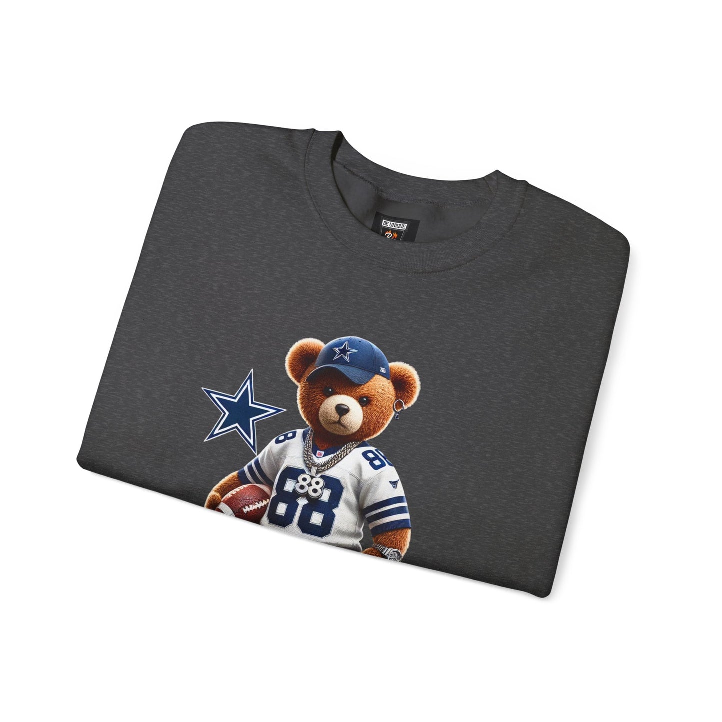 Sporty Bear Crewneck Sweatshirt, Casual Fall Fashion, Coziest Gift for Football Fans, Unisex Sweatshirt, Perfect for Game Days