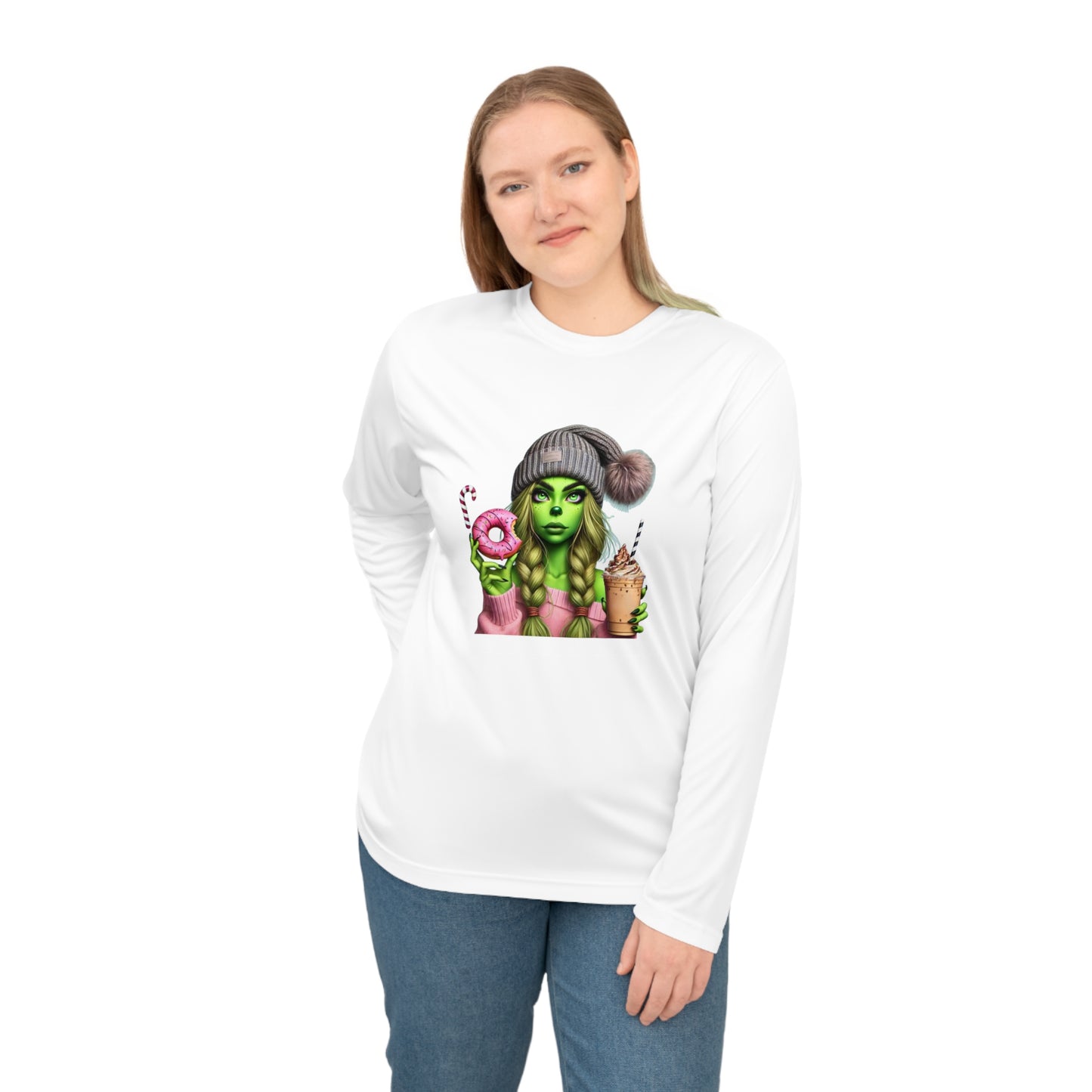 Unisex Performance Long Sleeve Shirt with Fun Green Illustration, Cute Gift for Friends, Ideal for Parties, Festivals, Everyday Wear, [...]