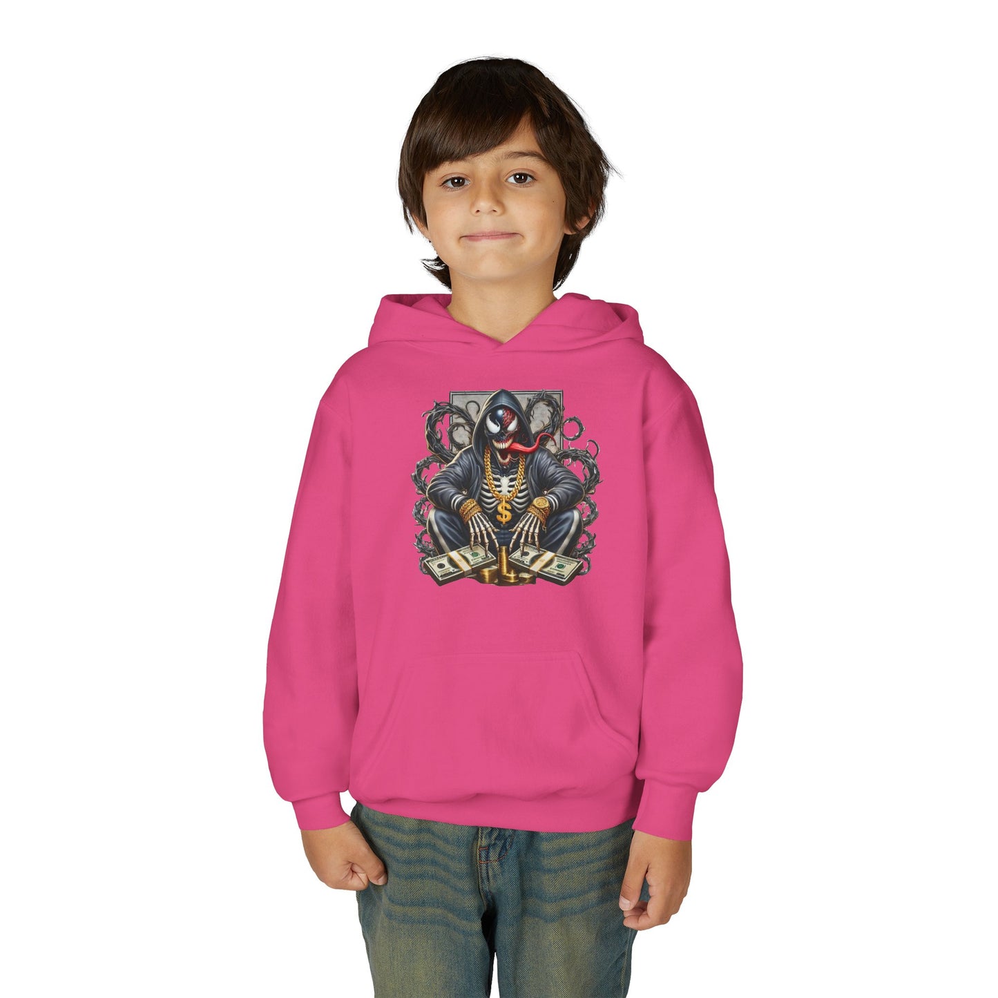 Youth Hoodie — Be Unique Be Urself Graphic Hoodie with Octopus Skull Design
