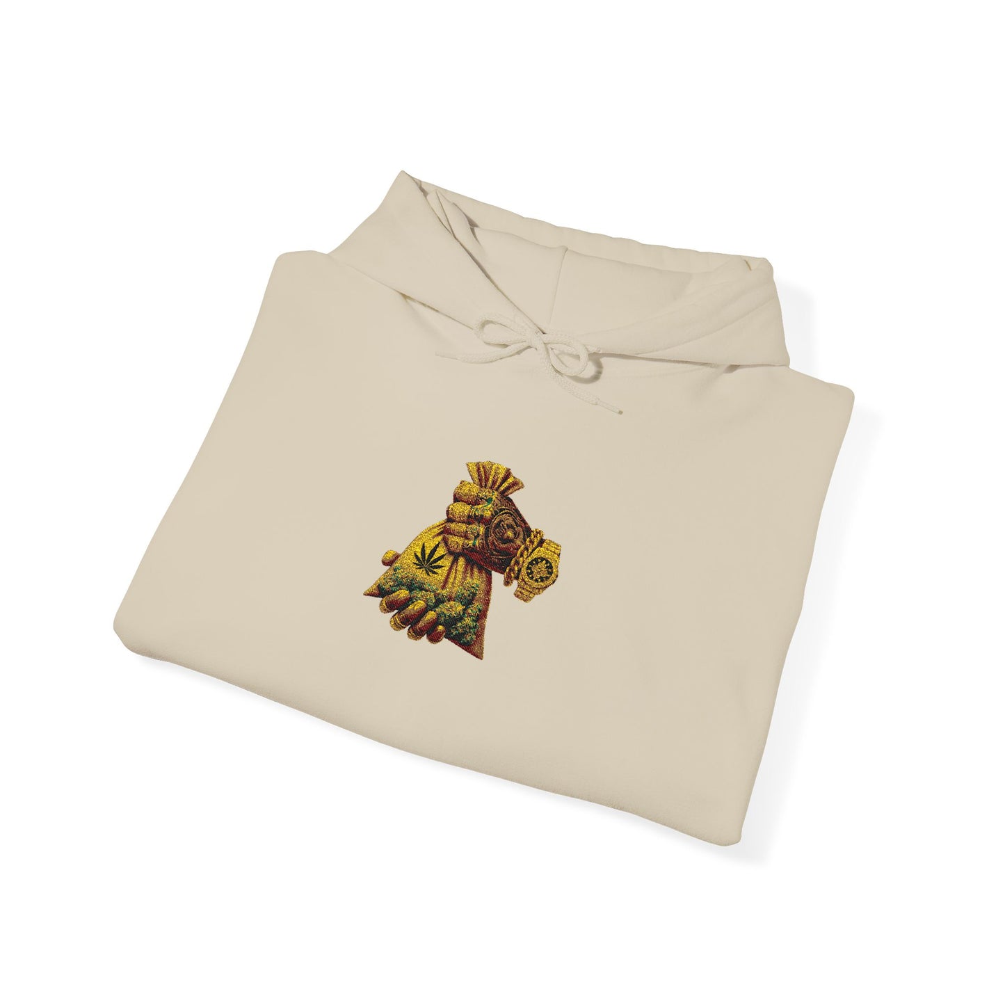Hoodie — Golden Floral Teddy Bear Graphic Pullover