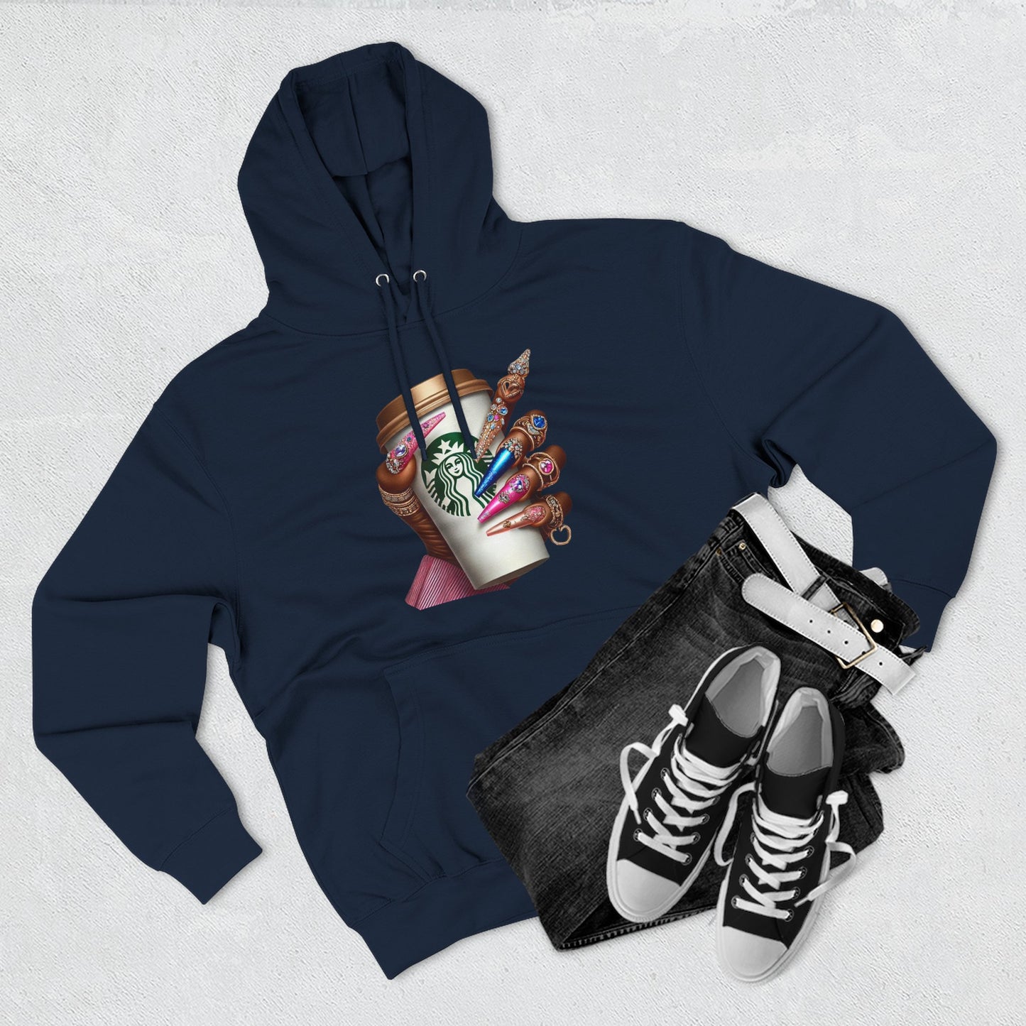Artistic Coffee Lover's Fleece Hoodie